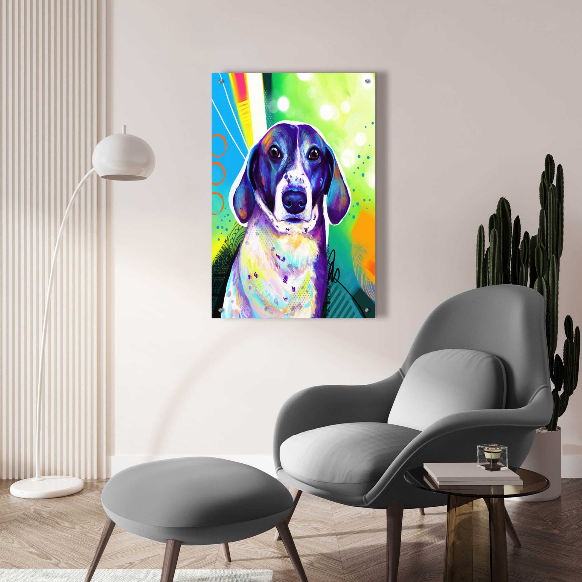 Epic Art 'Pop Art Beagle' by Furbaby Affiliates, Acrylic Glass Wall Art,24x36