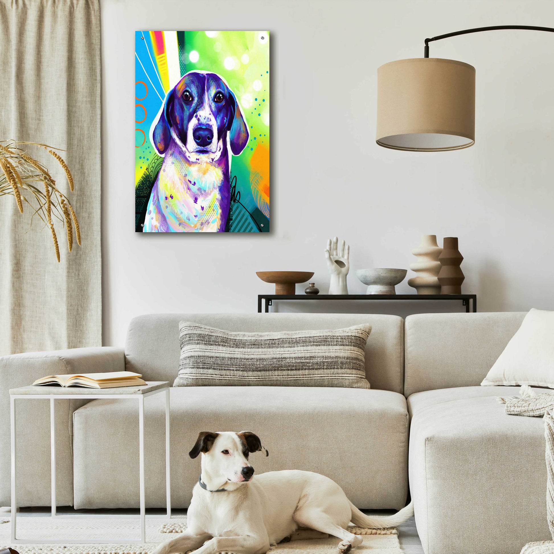 Epic Art 'Pop Art Beagle' by Furbaby Affiliates, Acrylic Glass Wall Art,24x36