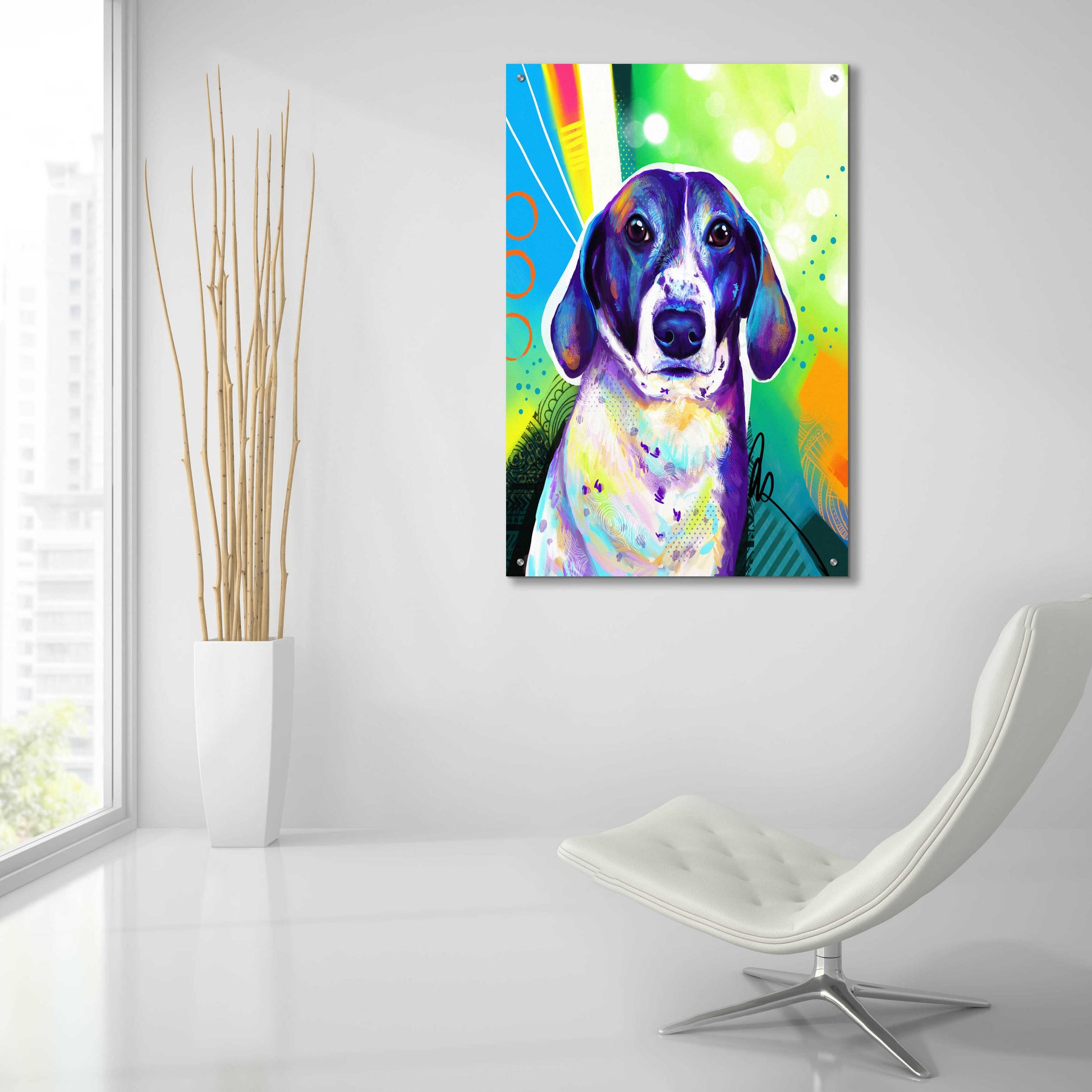 Epic Art 'Pop Art Beagle' by Furbaby Affiliates, Acrylic Glass Wall Art,24x36