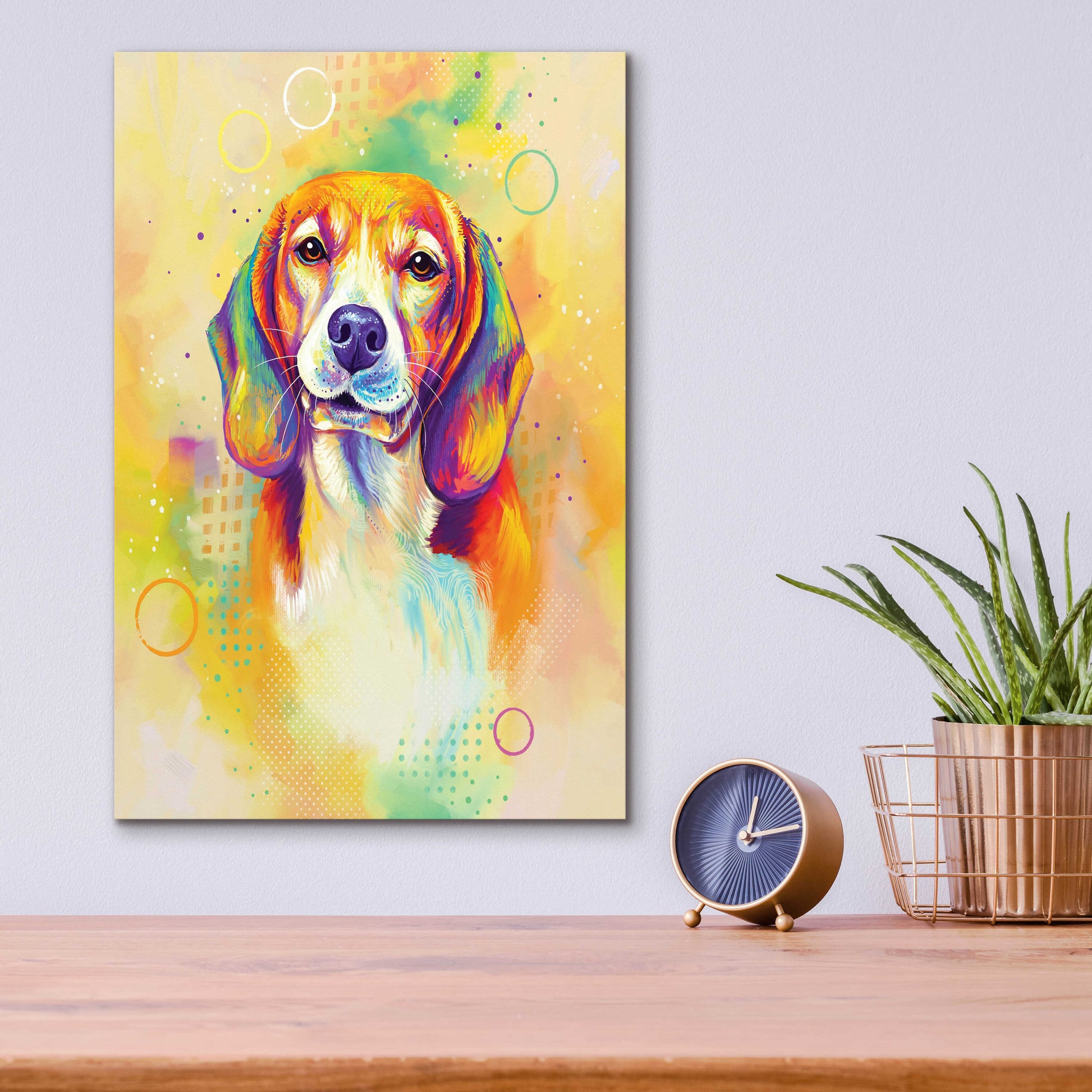 Epic Art 'Pop Art Beagle 3' by Furbaby Affiliates, Acrylic Glass Wall Art,12x16