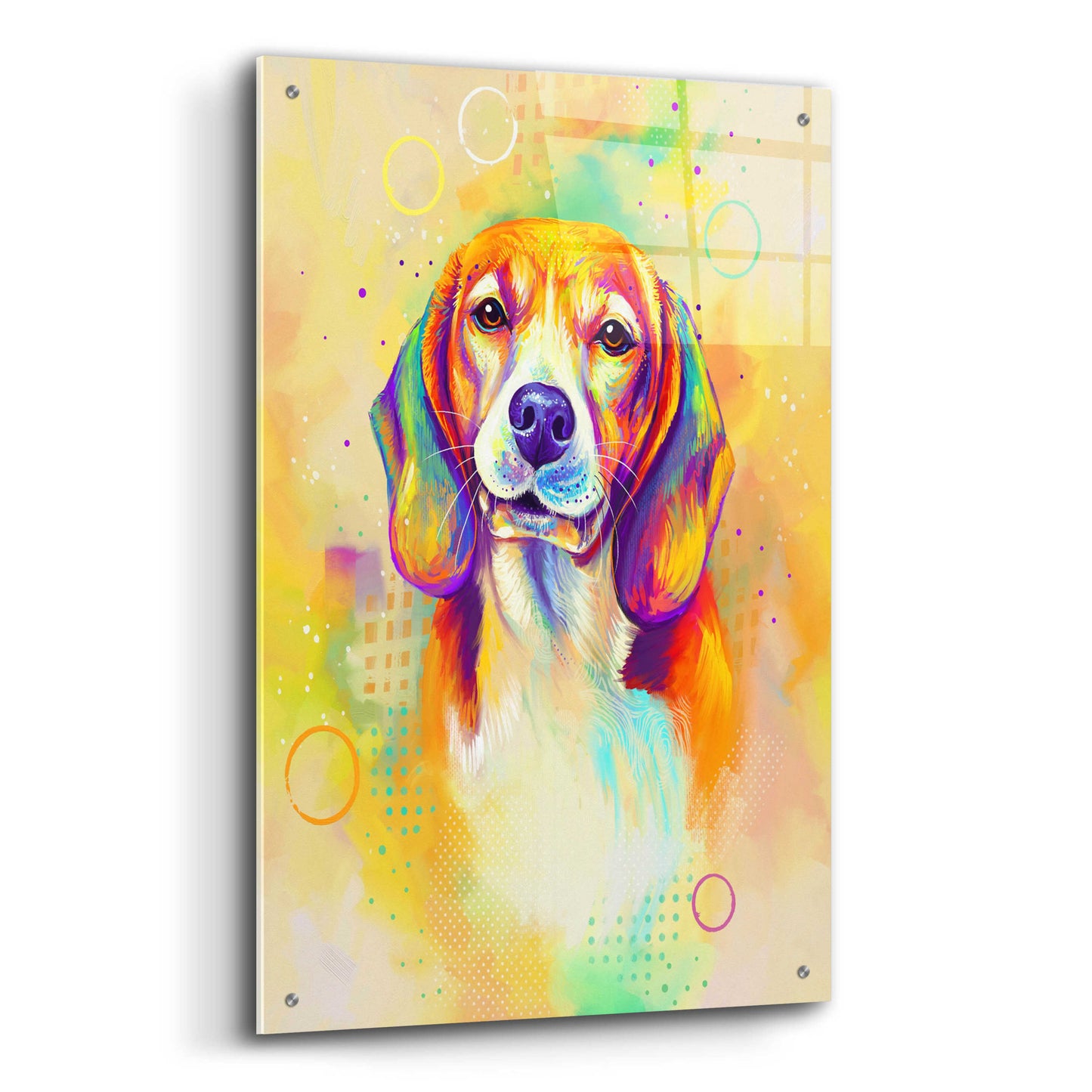 Epic Art 'Pop Art Beagle 3' by Furbaby Affiliates, Acrylic Glass Wall Art,24x36