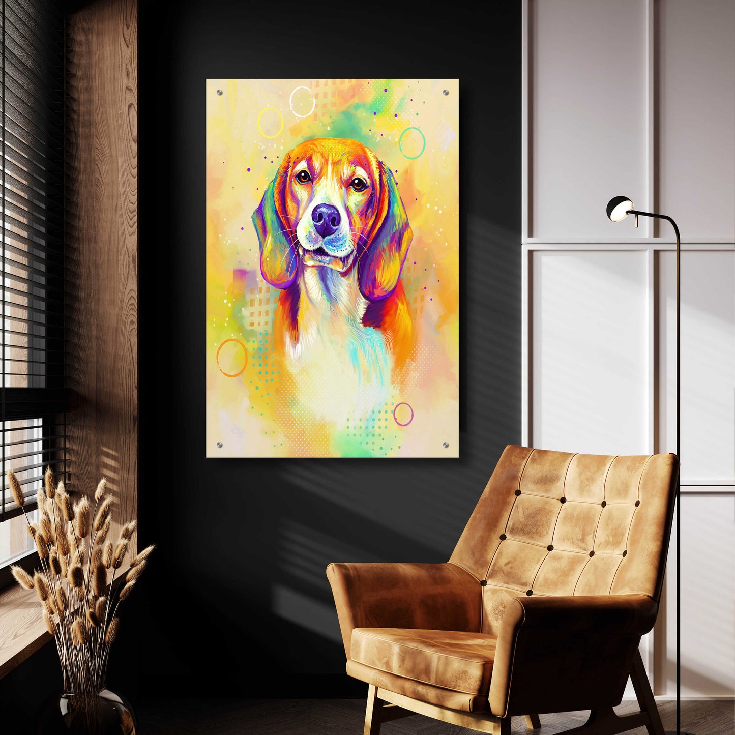 Epic Art 'Pop Art Beagle 3' by Furbaby Affiliates, Acrylic Glass Wall Art,24x36