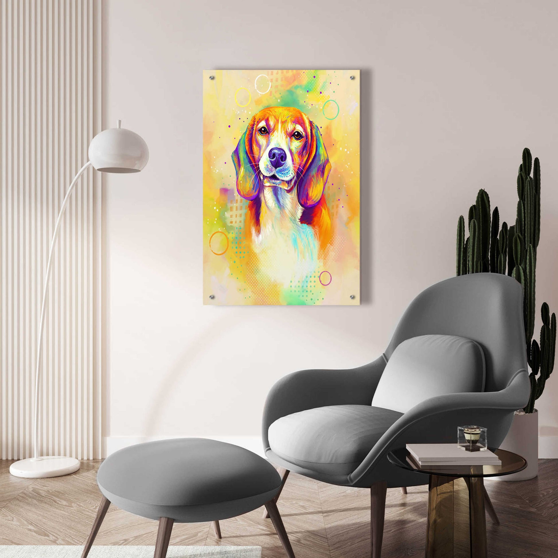 Epic Art 'Pop Art Beagle 3' by Furbaby Affiliates, Acrylic Glass Wall Art,24x36