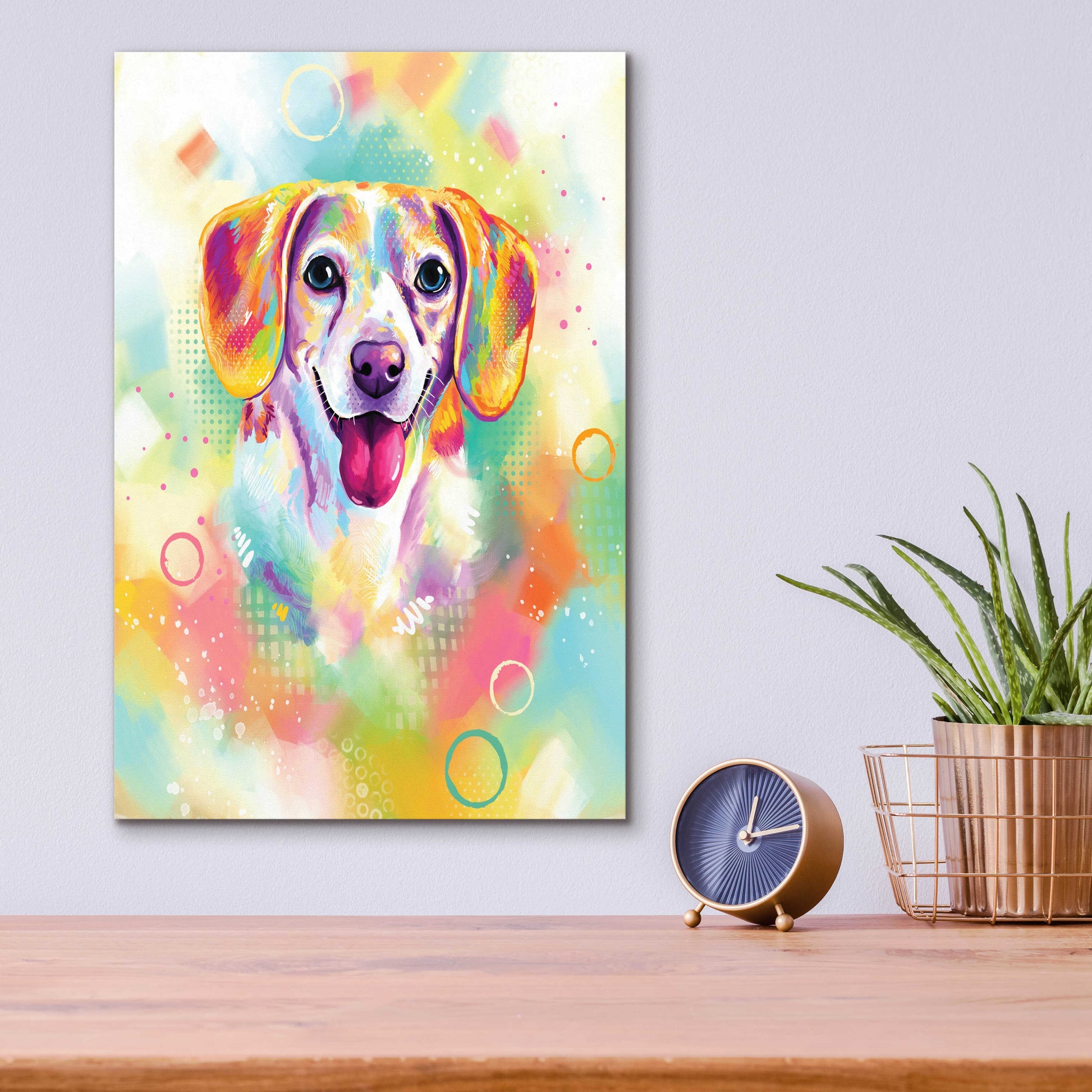 Epic Art 'Pop Art Beagle 2' by Furbaby Affiliates, Acrylic Glass Wall Art,12x16