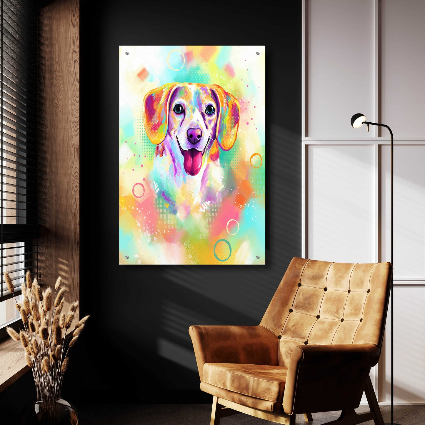 Epic Art 'Pop Art Beagle 2' by Furbaby Affiliates, Acrylic Glass Wall Art,24x36