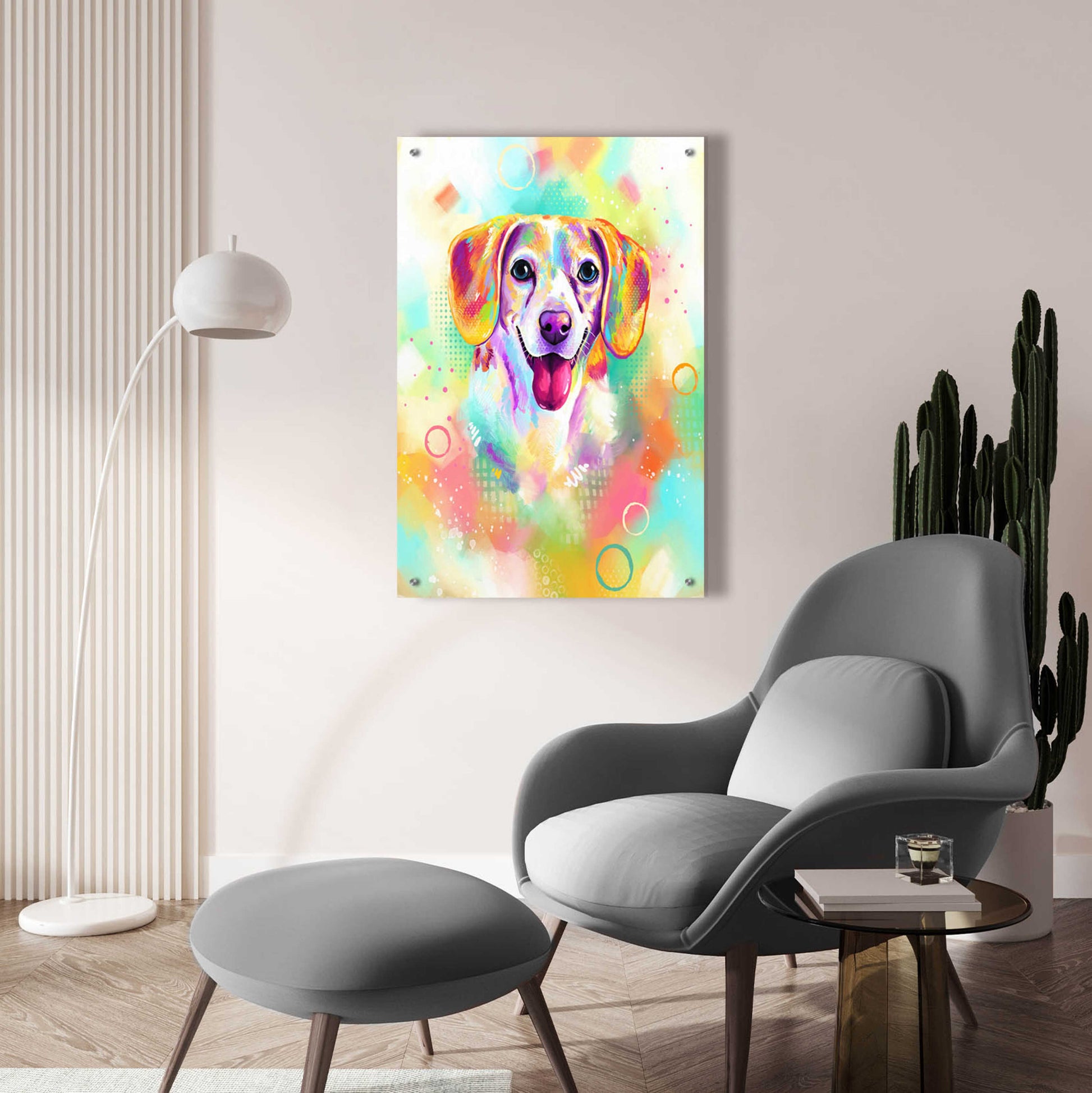 Epic Art 'Pop Art Beagle 2' by Furbaby Affiliates, Acrylic Glass Wall Art,24x36