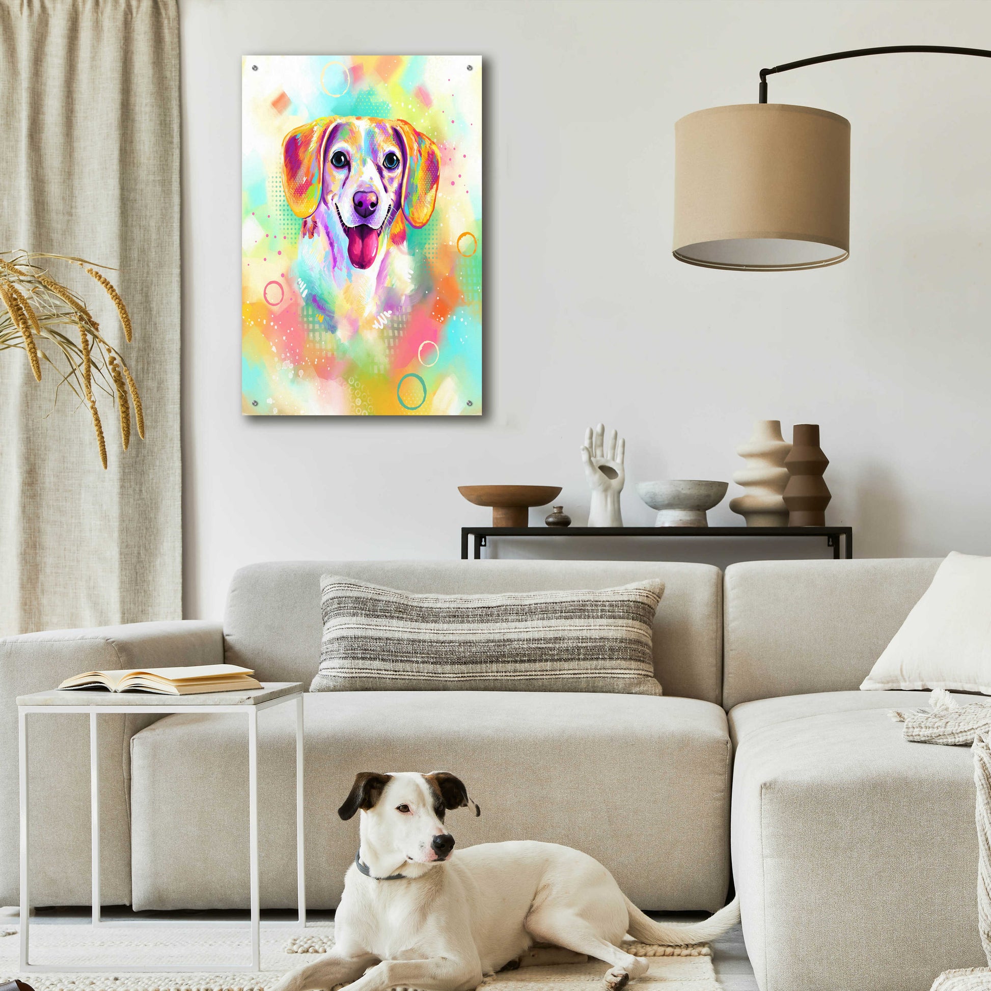 Epic Art 'Pop Art Beagle 2' by Furbaby Affiliates, Acrylic Glass Wall Art,24x36