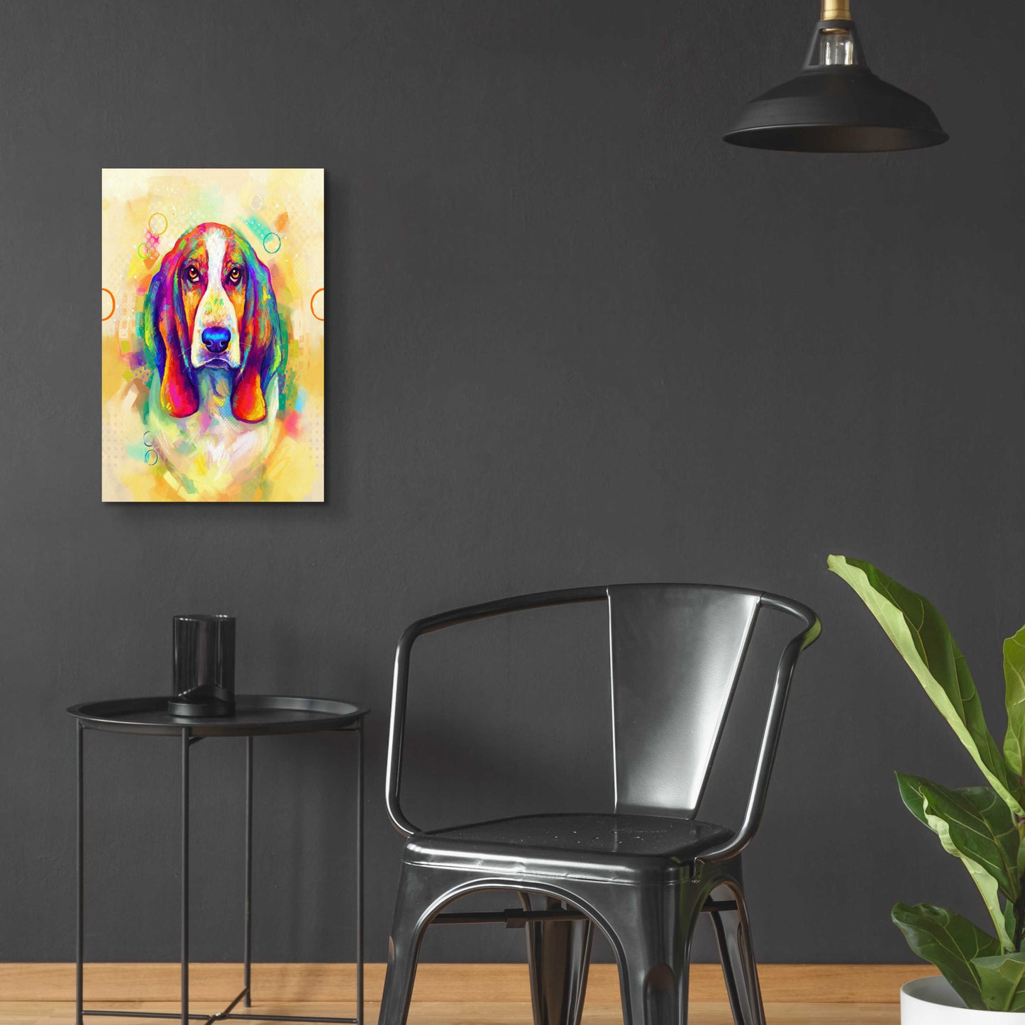 Epic Art 'Pop Art Basset Hound' by Furbaby Affiliates, Acrylic Glass Wall Art,16x24