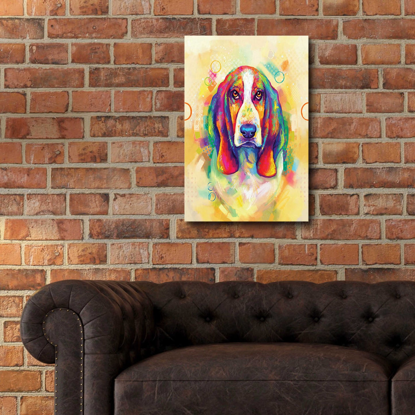 Epic Art 'Pop Art Basset Hound' by Furbaby Affiliates, Acrylic Glass Wall Art,16x24