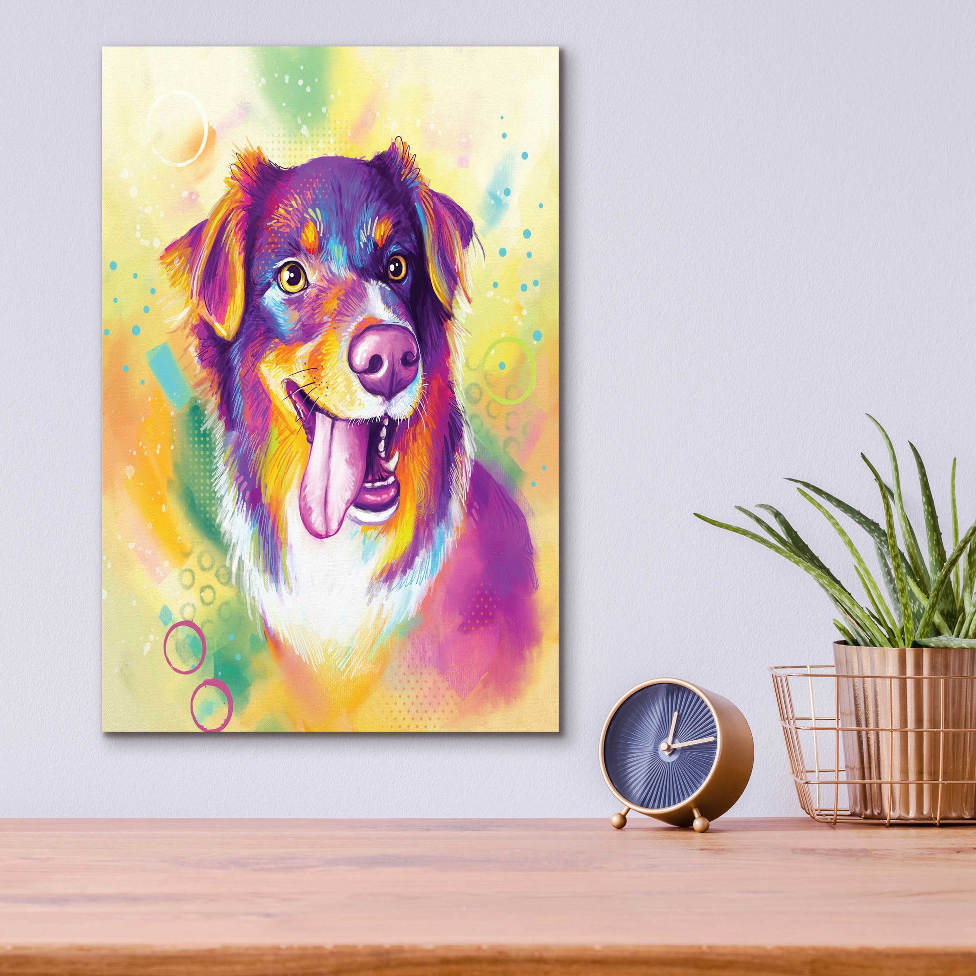 Epic Art 'Pop Art Australian Shepherd' by Furbaby Affiliates, Acrylic Glass Wall Art,12x16