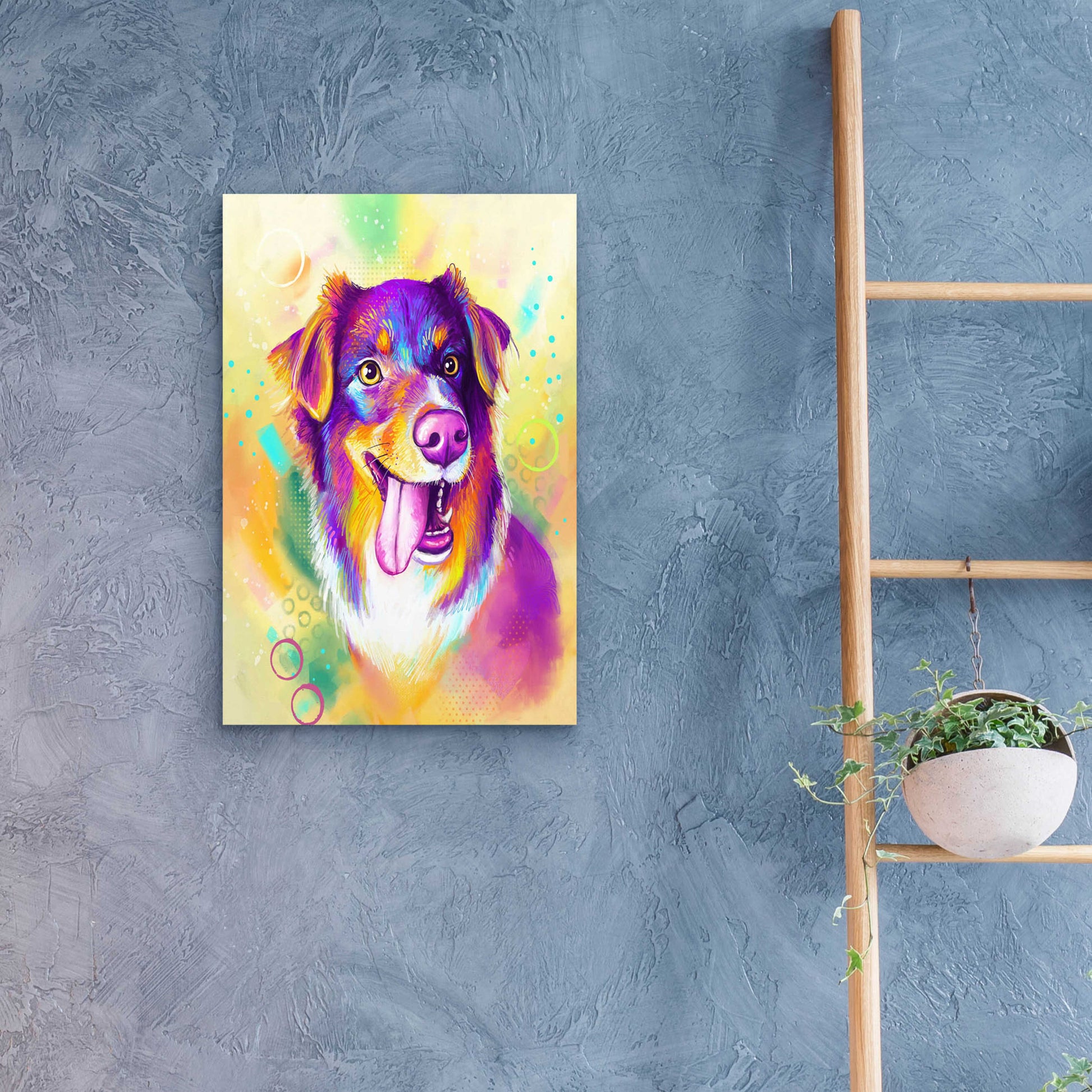 Epic Art 'Pop Art Australian Shepherd' by Furbaby Affiliates, Acrylic Glass Wall Art,16x24