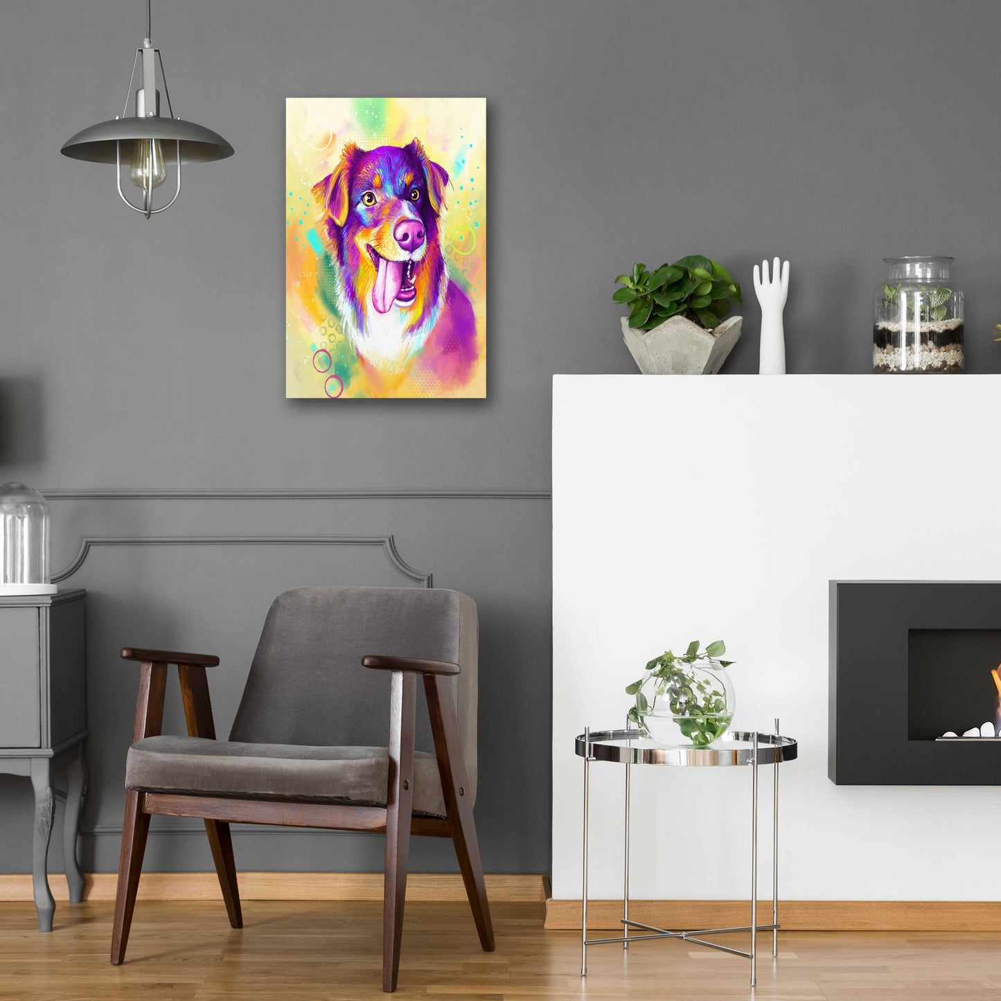 Epic Art 'Pop Art Australian Shepherd' by Furbaby Affiliates, Acrylic Glass Wall Art,16x24