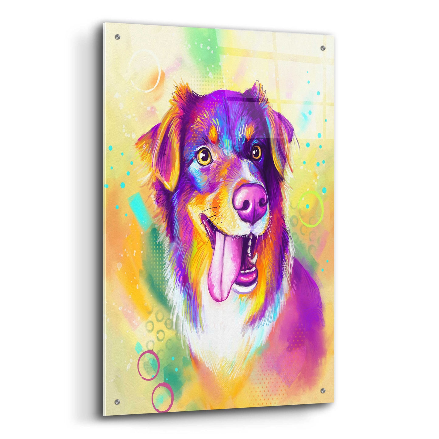 Epic Art 'Pop Art Australian Shepherd' by Furbaby Affiliates, Acrylic Glass Wall Art,24x36