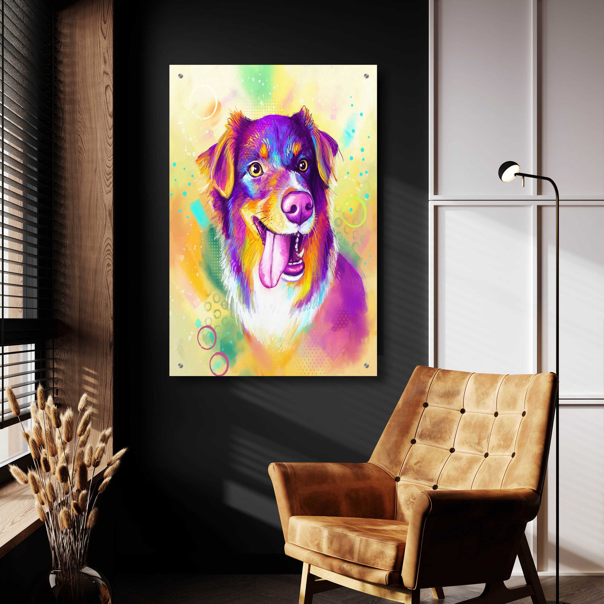 Epic Art 'Pop Art Australian Shepherd' by Furbaby Affiliates, Acrylic Glass Wall Art,24x36