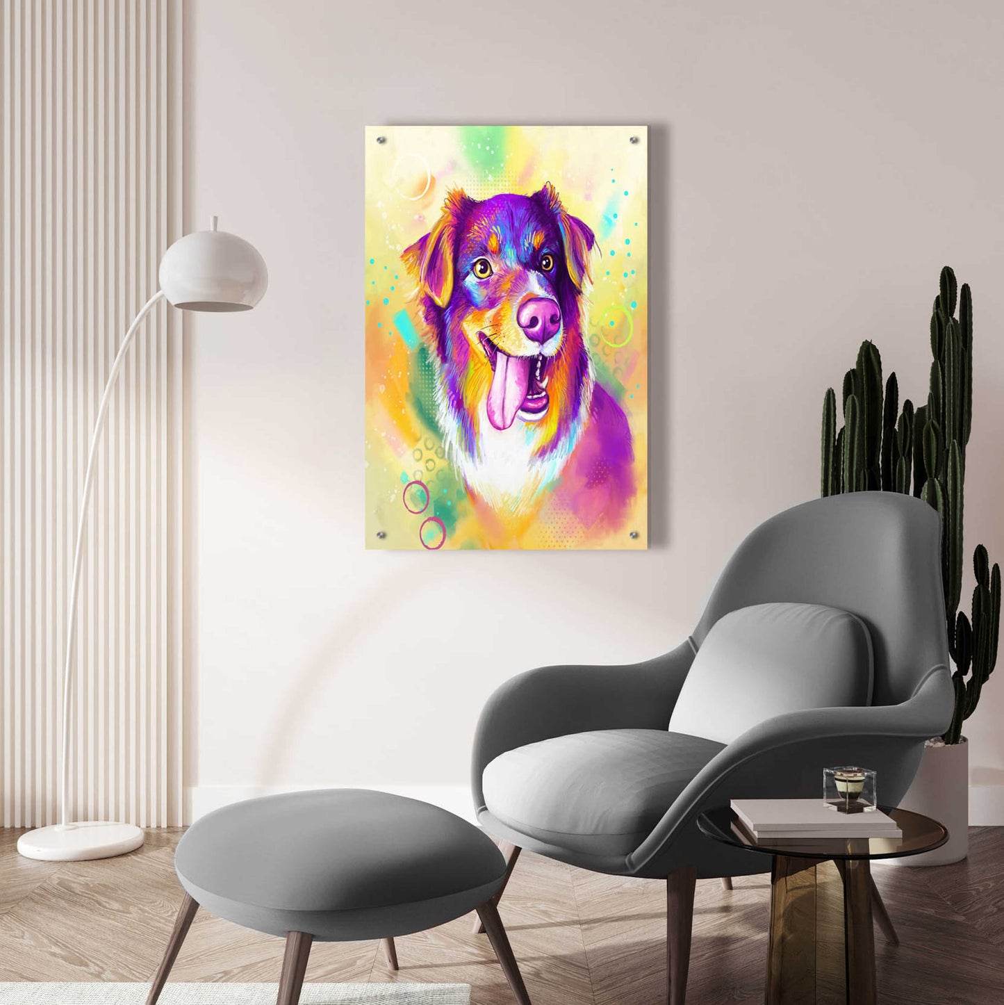 Epic Art 'Pop Art Australian Shepherd' by Furbaby Affiliates, Acrylic Glass Wall Art,24x36