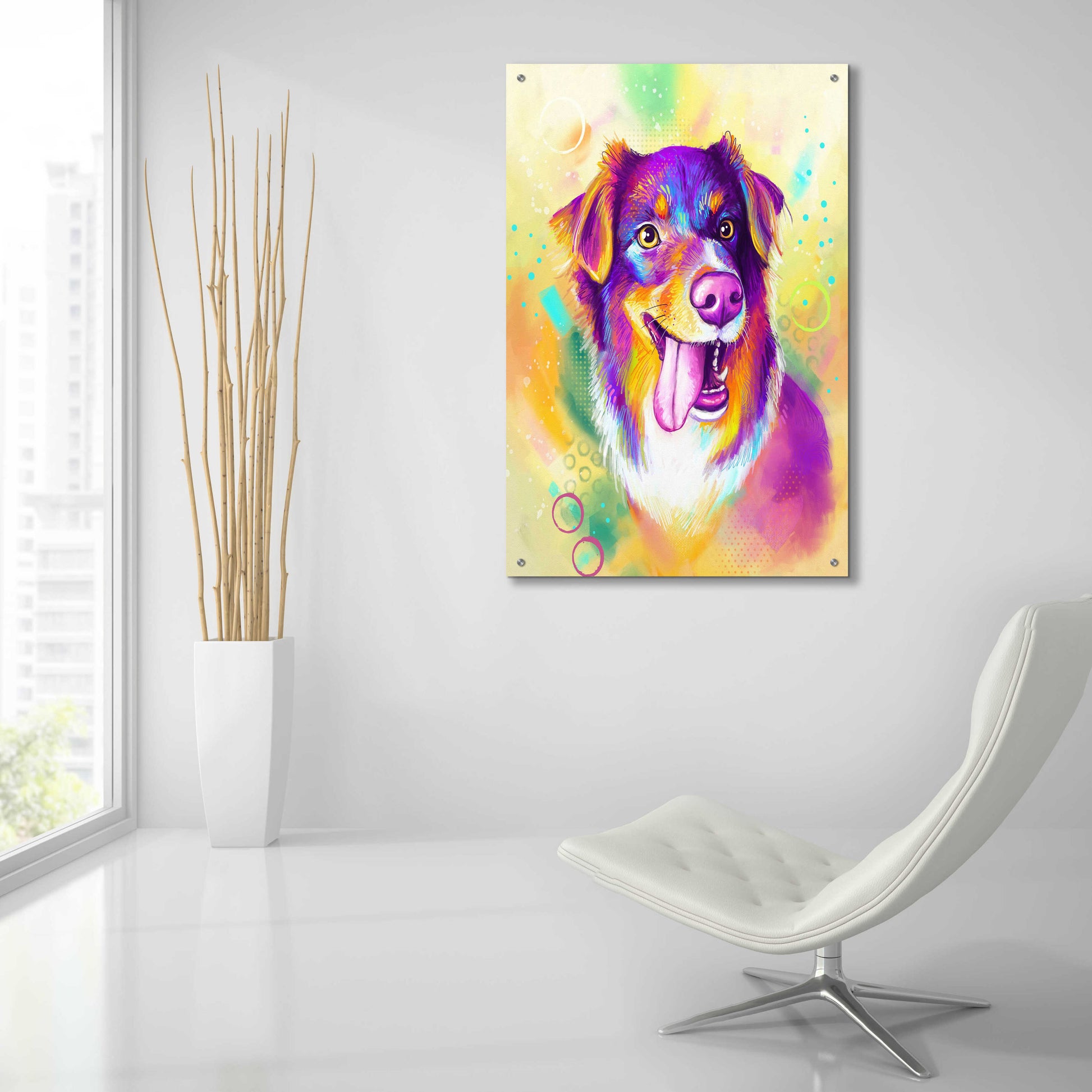 Epic Art 'Pop Art Australian Shepherd' by Furbaby Affiliates, Acrylic Glass Wall Art,24x36