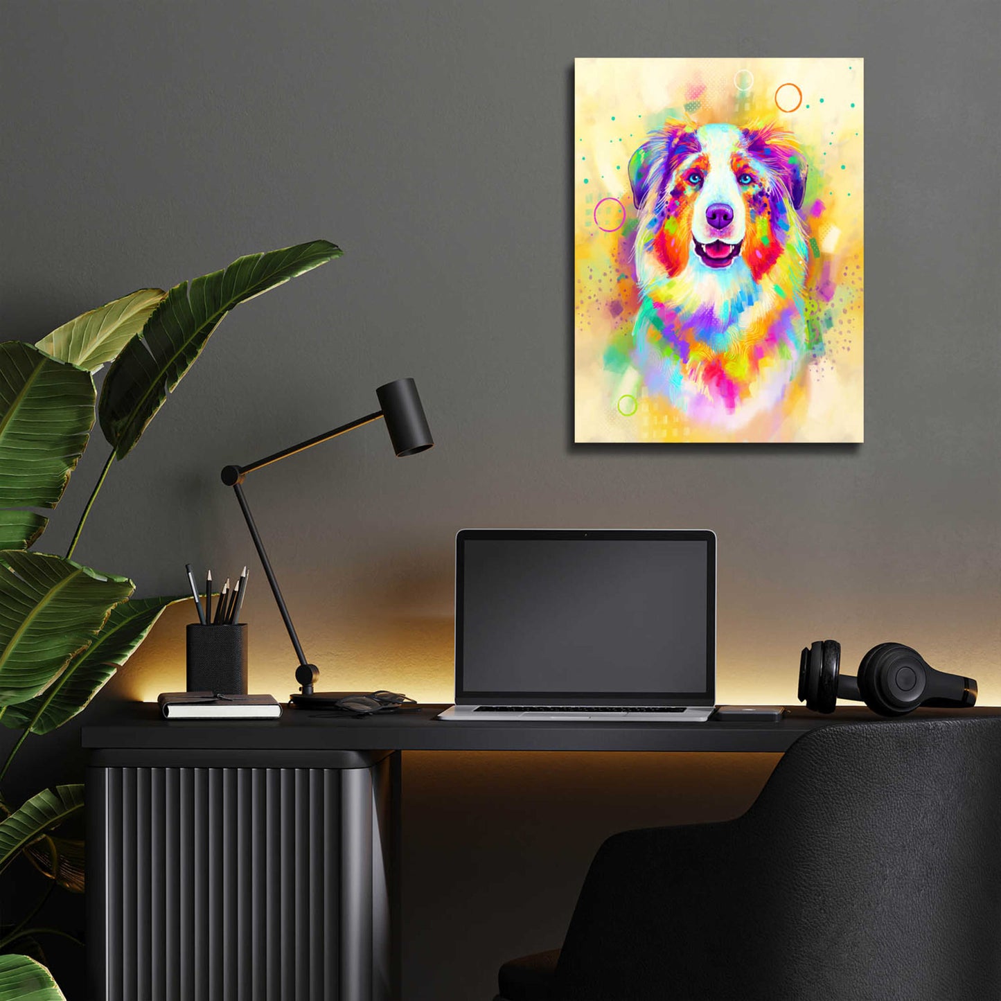 Epic Art 'Pop Art Australian Shepherd 4' by Furbaby Affiliates, Acrylic Glass Wall Art,12x16