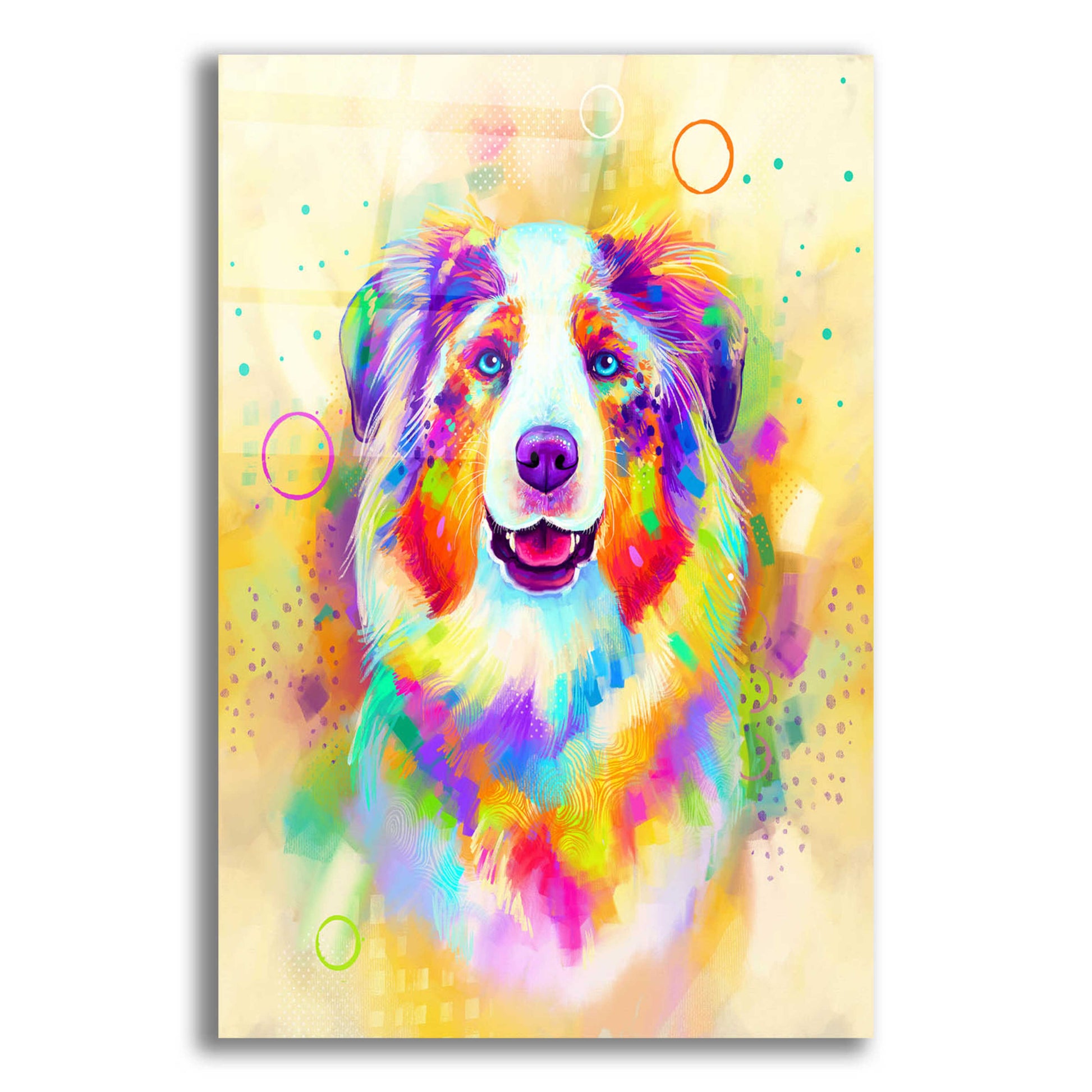 Epic Art 'Pop Art Australian Shepherd 4' by Furbaby Affiliates, Acrylic Glass Wall Art,12x16