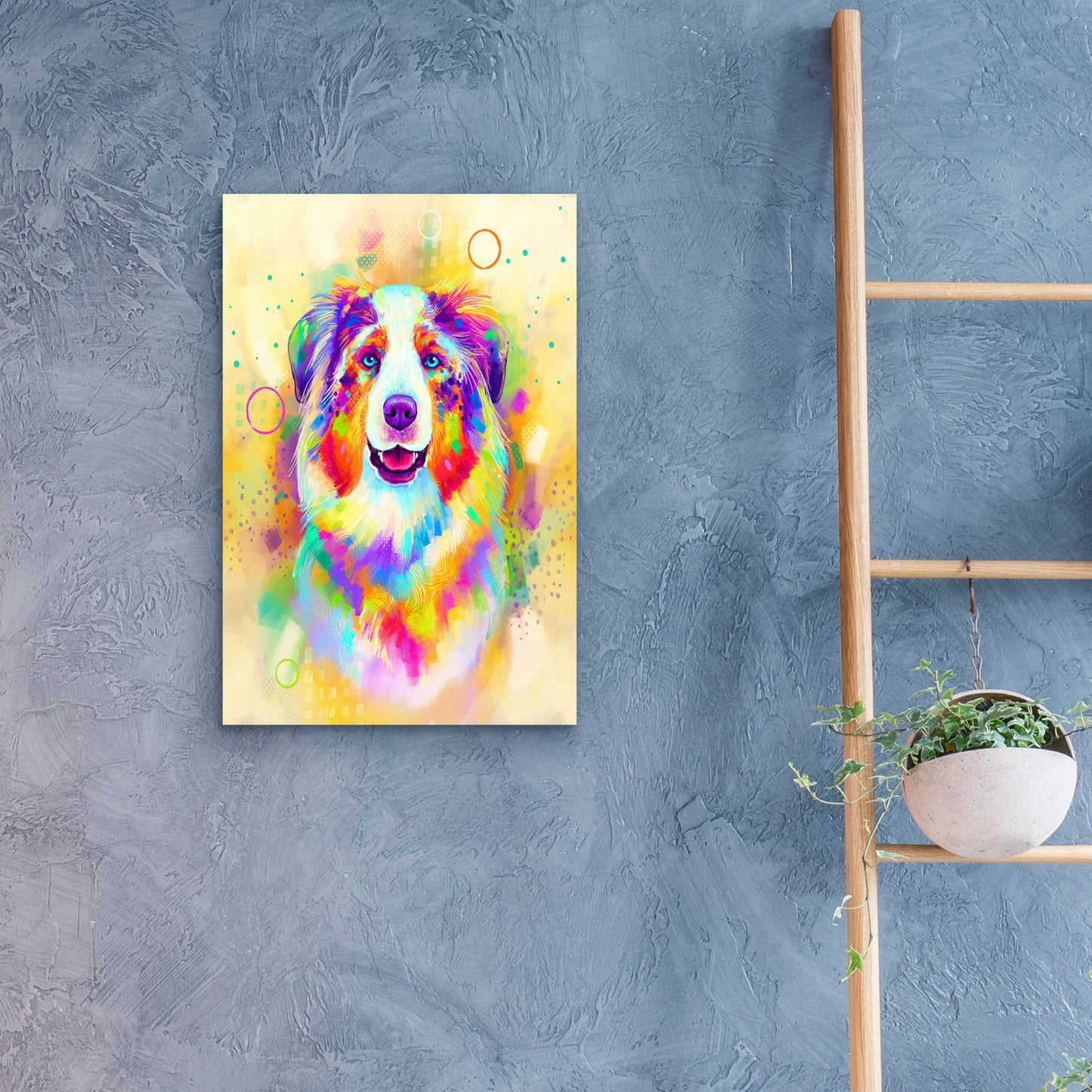 Epic Art 'Pop Art Australian Shepherd 4' by Furbaby Affiliates, Acrylic Glass Wall Art,16x24