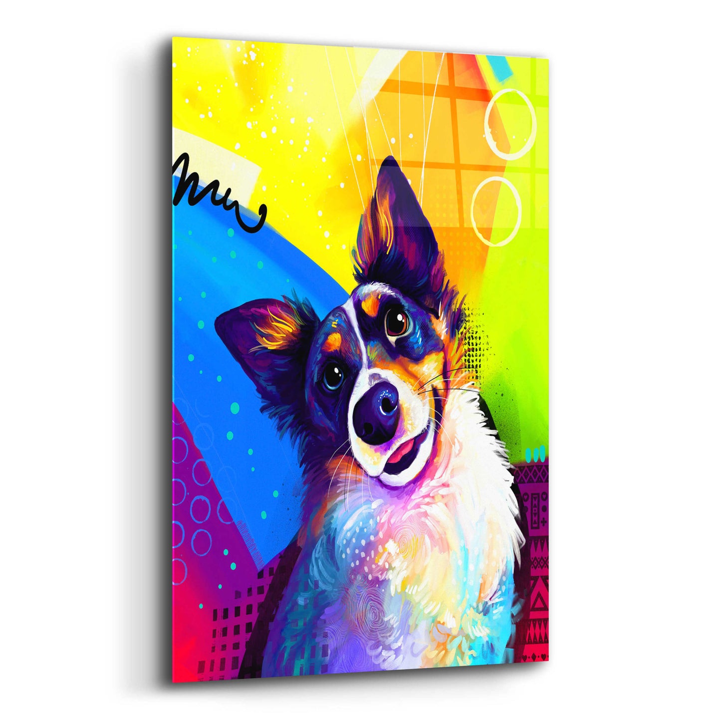 Epic Art 'Pop Art Australian Shepherd 3' by Furbaby Affiliates, Acrylic Glass Wall Art,12x16