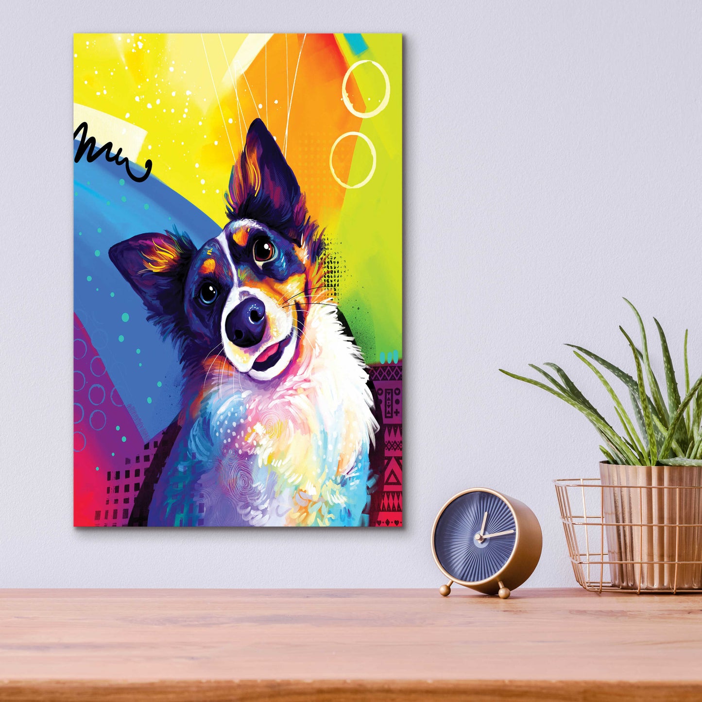 Epic Art 'Pop Art Australian Shepherd 3' by Furbaby Affiliates, Acrylic Glass Wall Art,12x16