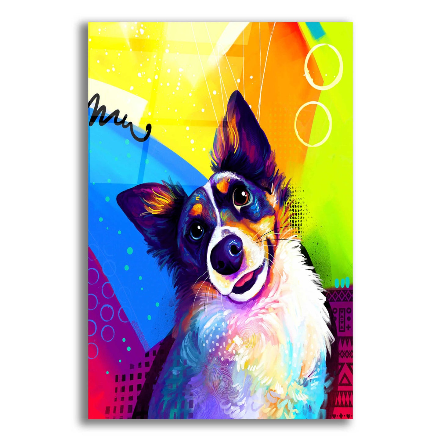 Epic Art 'Pop Art Australian Shepherd 3' by Furbaby Affiliates, Acrylic Glass Wall Art,12x16