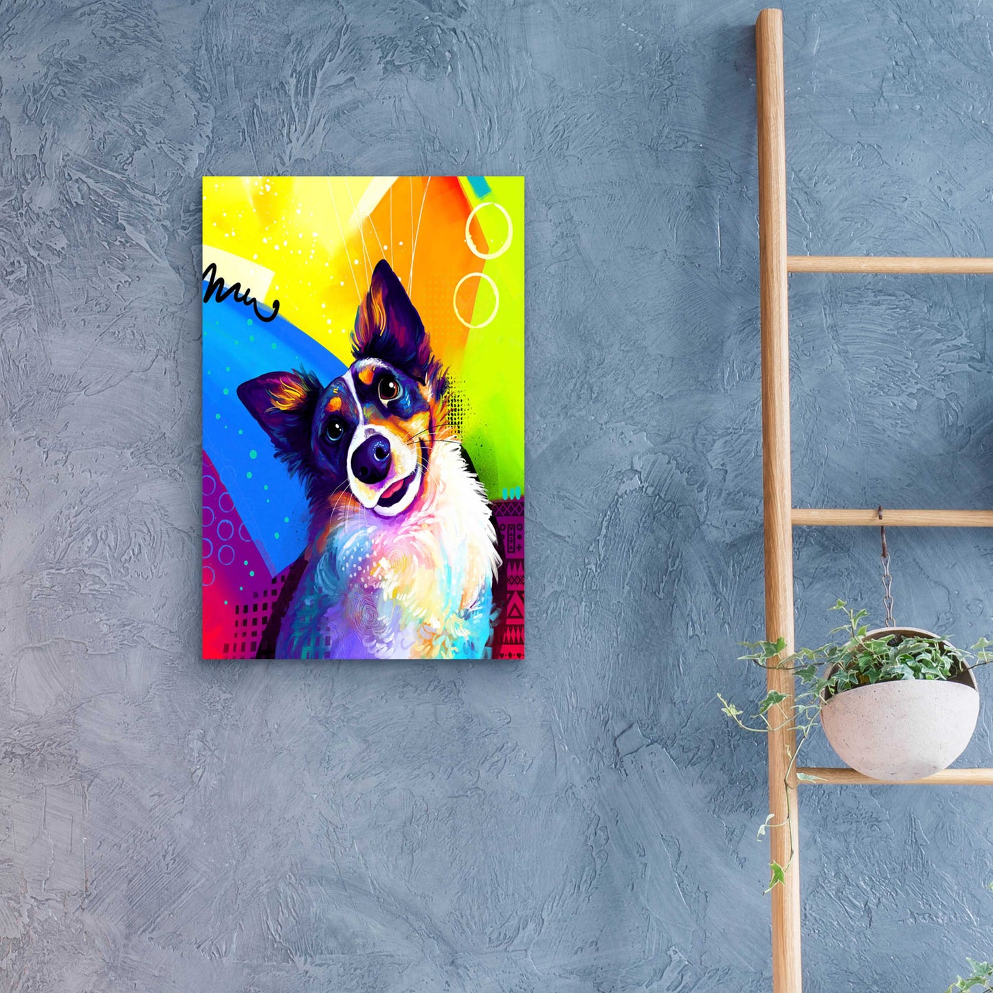 Epic Art 'Pop Art Australian Shepherd 3' by Furbaby Affiliates, Acrylic Glass Wall Art,16x24