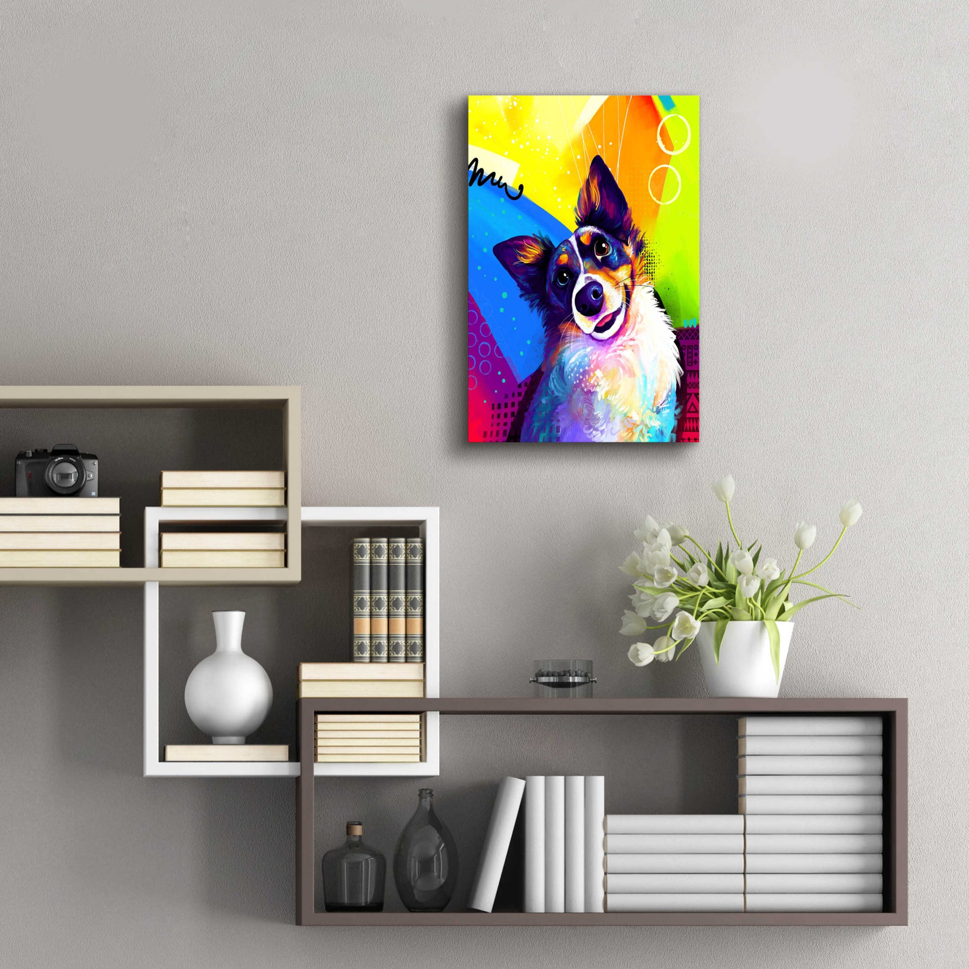 Epic Art 'Pop Art Australian Shepherd 3' by Furbaby Affiliates, Acrylic Glass Wall Art,16x24