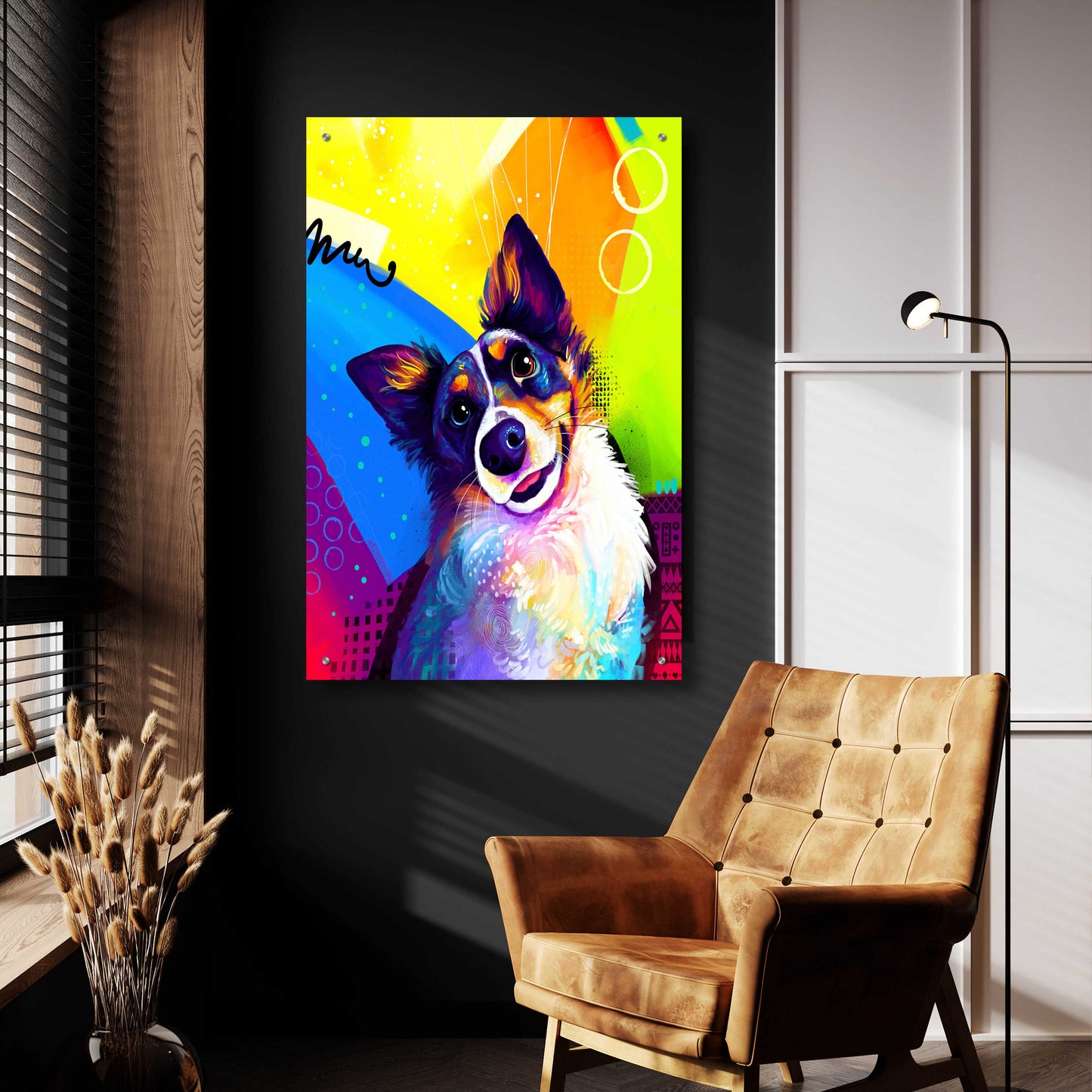 Epic Art 'Pop Art Australian Shepherd 3' by Furbaby Affiliates, Acrylic Glass Wall Art,24x36