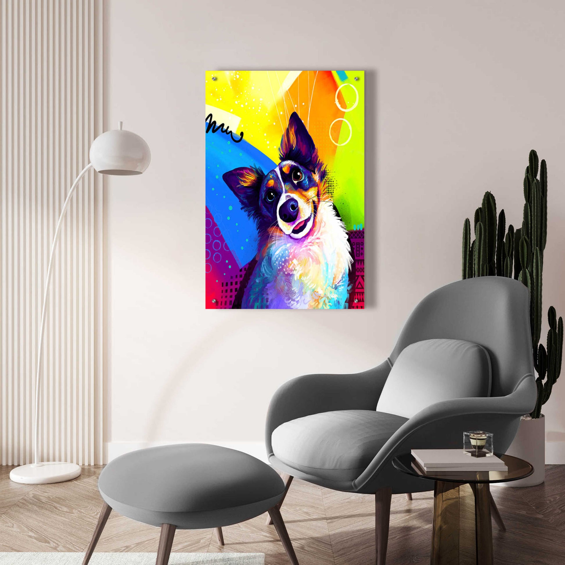 Epic Art 'Pop Art Australian Shepherd 3' by Furbaby Affiliates, Acrylic Glass Wall Art,24x36