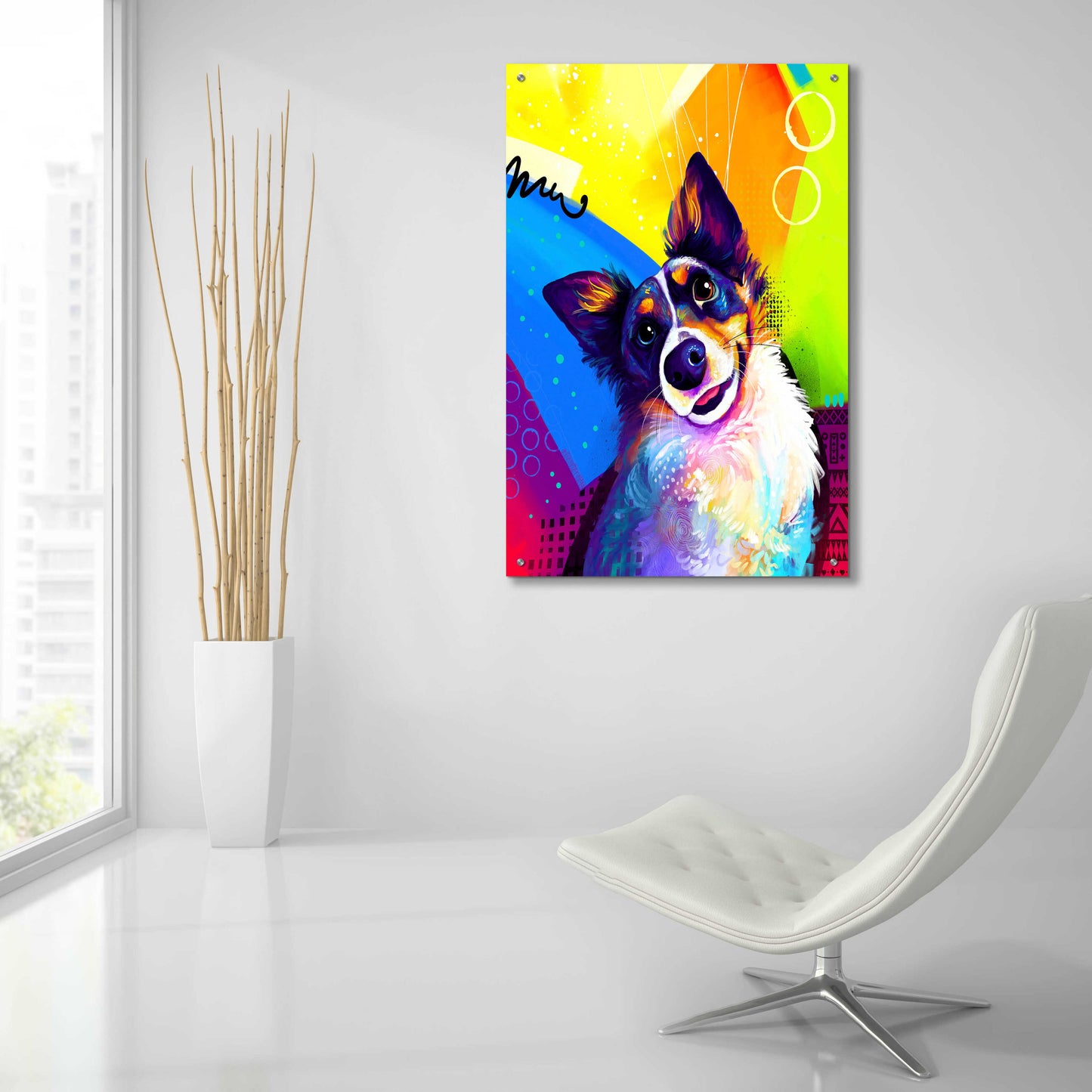 Epic Art 'Pop Art Australian Shepherd 3' by Furbaby Affiliates, Acrylic Glass Wall Art,24x36