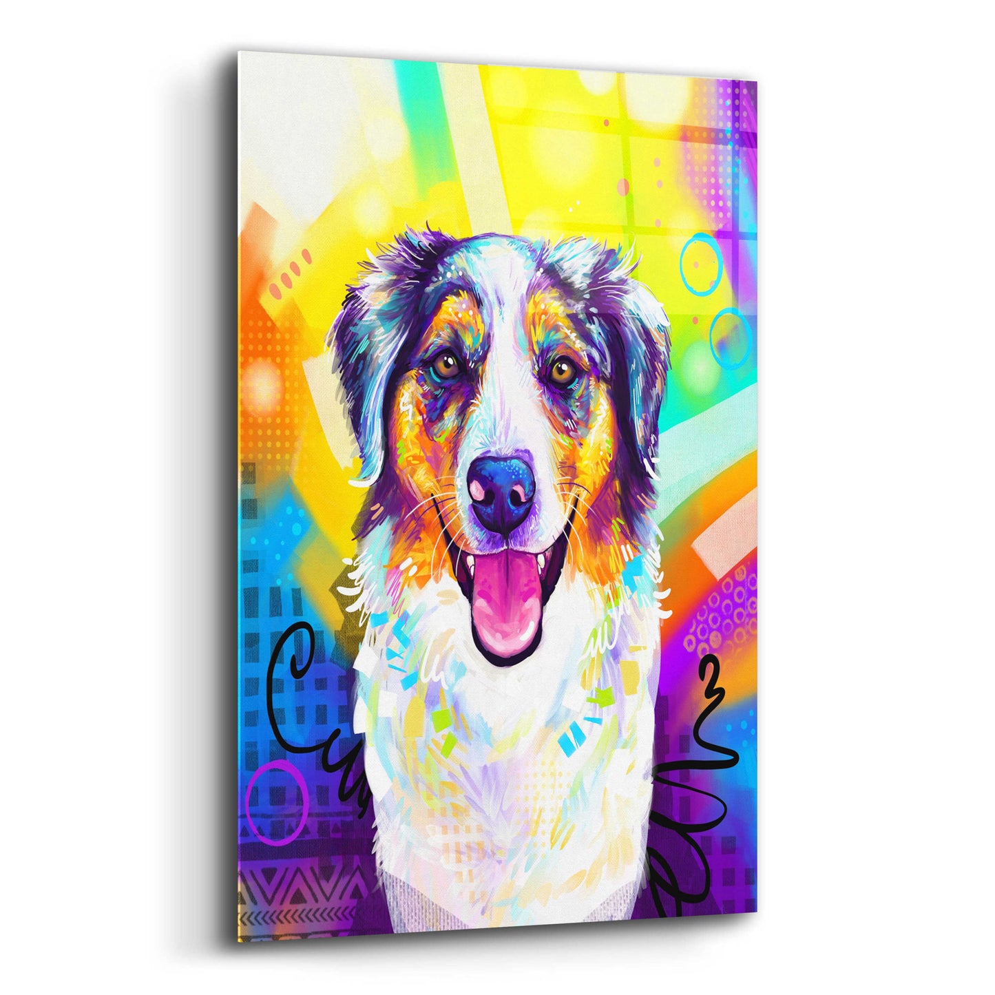 Epic Art 'Pop Art Australian Shepherd 2' by Furbaby Affiliates, Acrylic Glass Wall Art,12x16