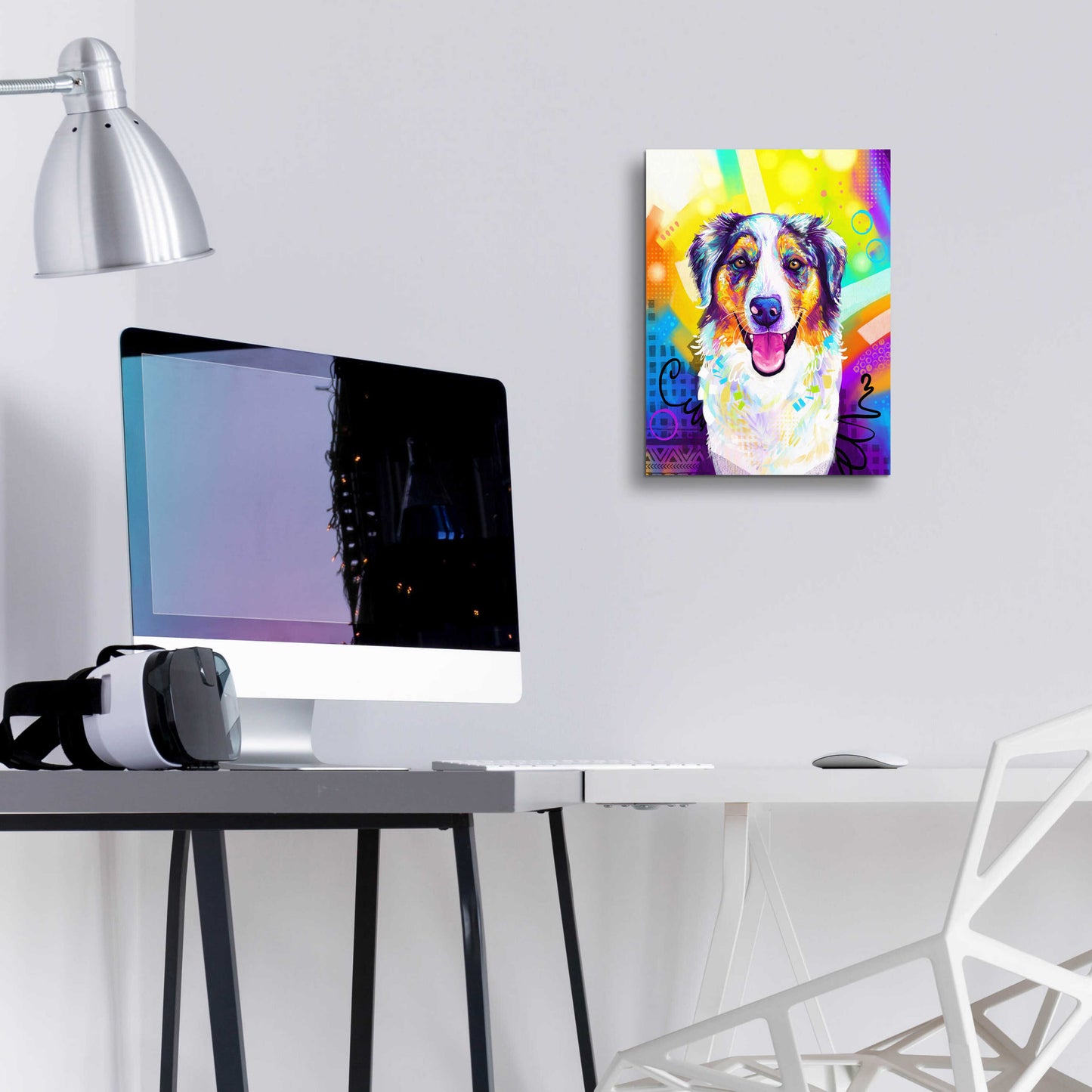 Epic Art 'Pop Art Australian Shepherd 2' by Furbaby Affiliates, Acrylic Glass Wall Art,12x16