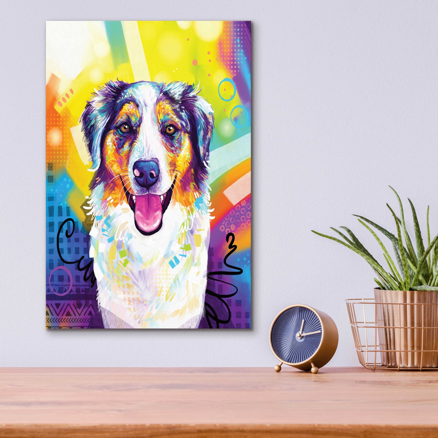 Epic Art 'Pop Art Australian Shepherd 2' by Furbaby Affiliates, Acrylic Glass Wall Art,12x16