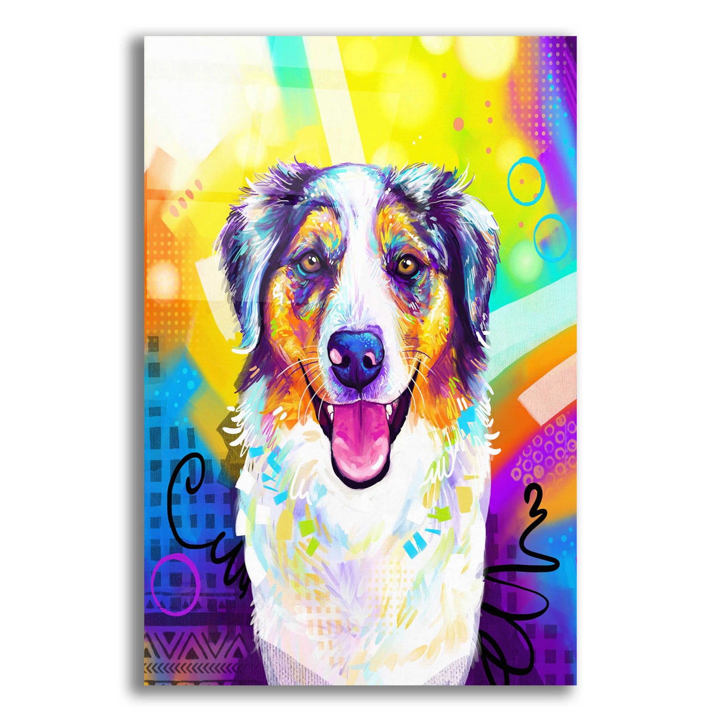 Epic Art 'Pop Art Australian Shepherd 2' by Furbaby Affiliates, Acrylic Glass Wall Art,12x16