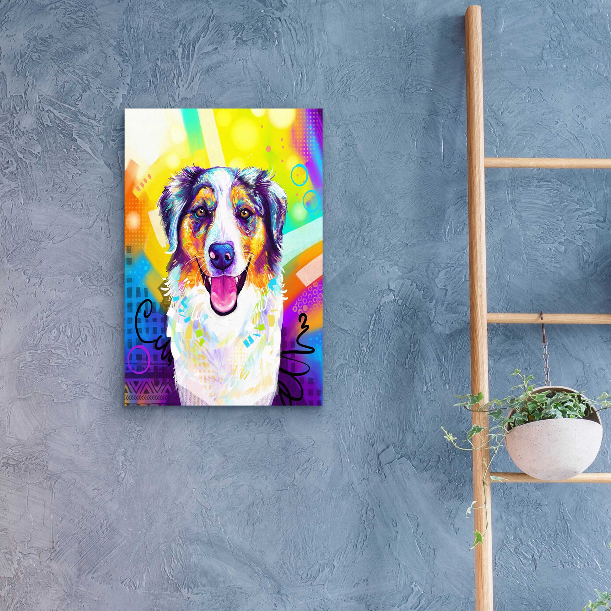 Epic Art 'Pop Art Australian Shepherd 2' by Furbaby Affiliates, Acrylic Glass Wall Art,16x24