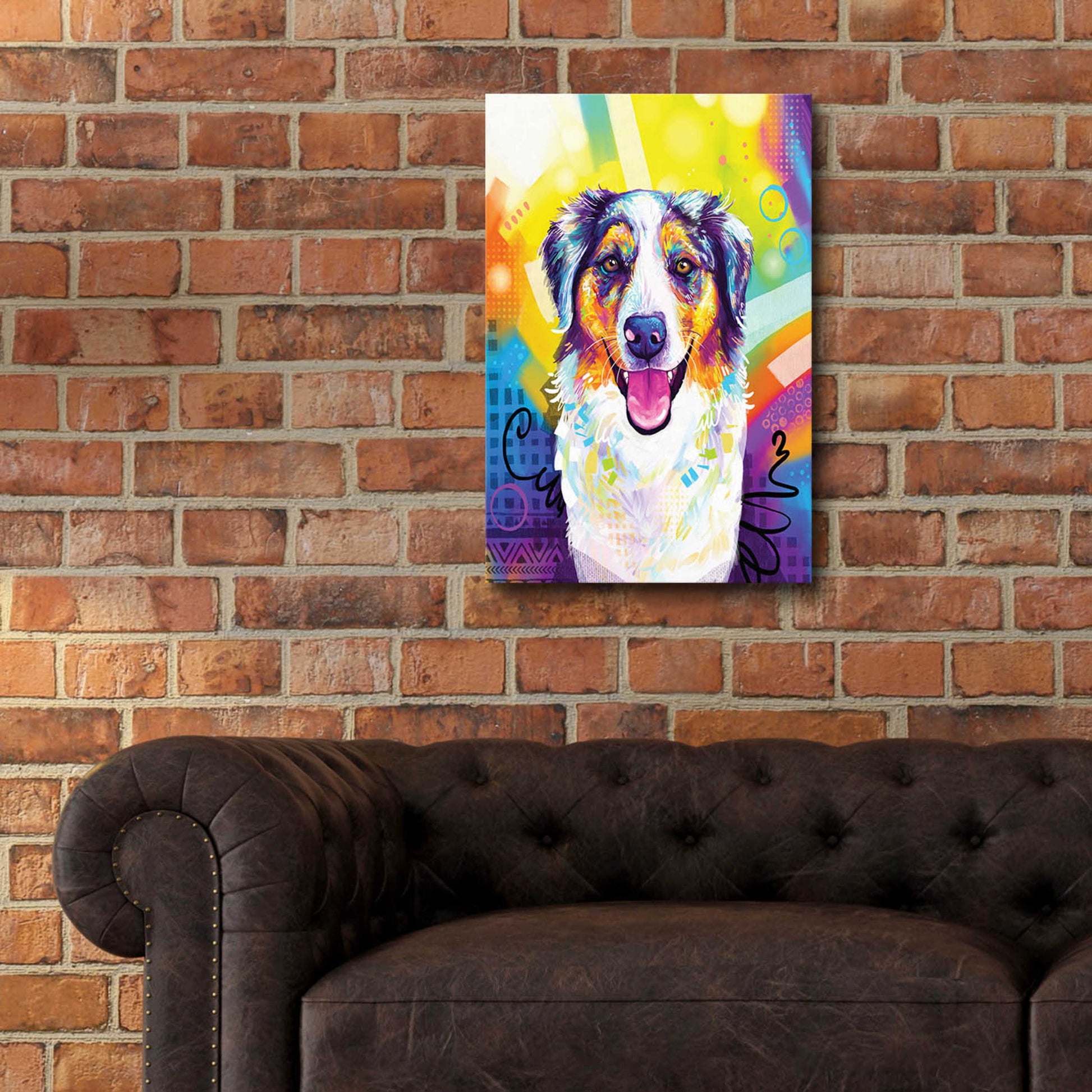 Epic Art 'Pop Art Australian Shepherd 2' by Furbaby Affiliates, Acrylic Glass Wall Art,16x24