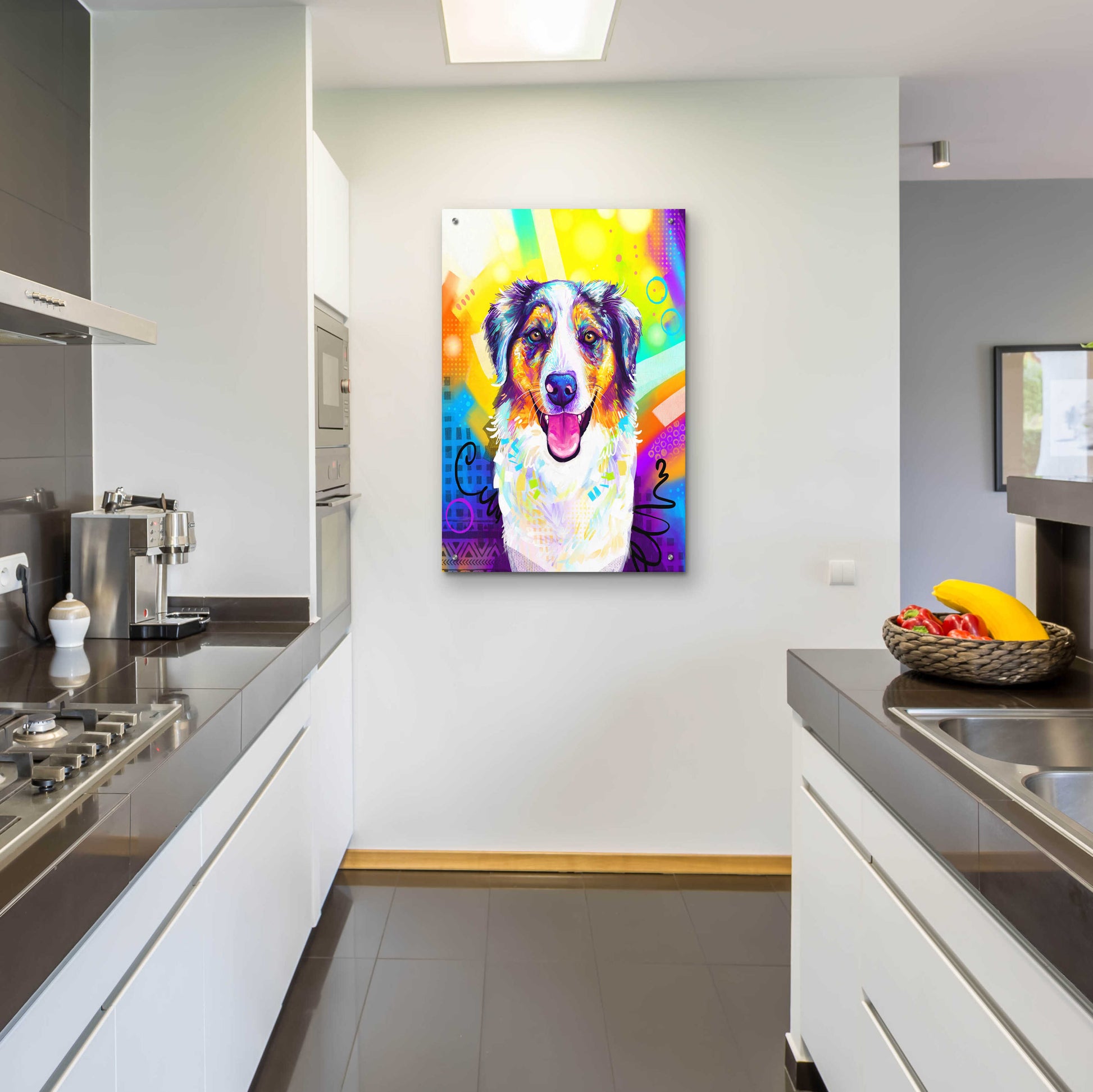 Epic Art 'Pop Art Australian Shepherd 2' by Furbaby Affiliates, Acrylic Glass Wall Art,24x36