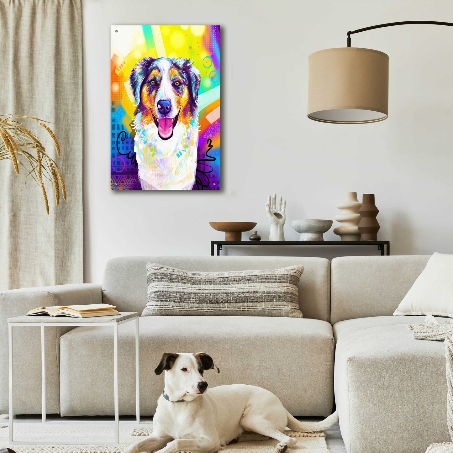 Epic Art 'Pop Art Australian Shepherd 2' by Furbaby Affiliates, Acrylic Glass Wall Art,24x36