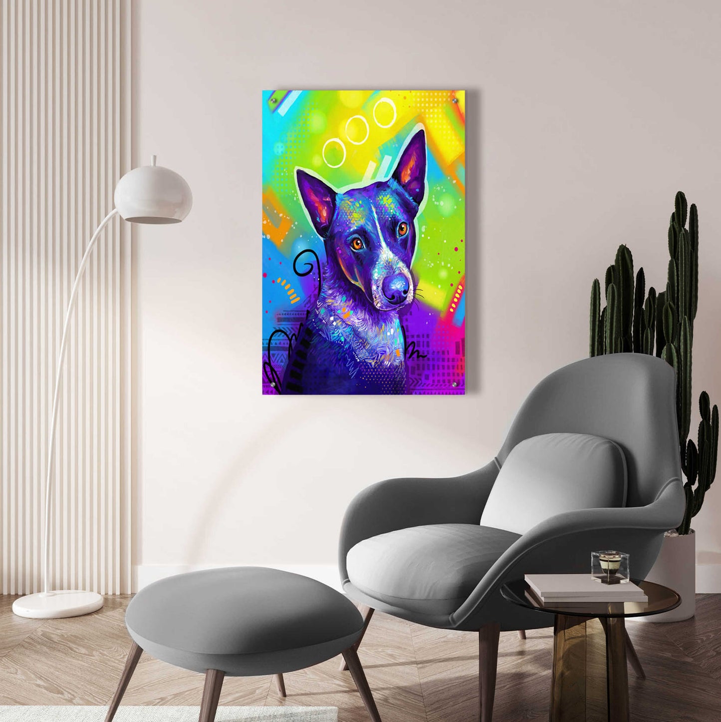 Epic Art 'Pop Art Australian Cattle Dog' by Furbaby Affiliates, Acrylic Glass Wall Art,24x36