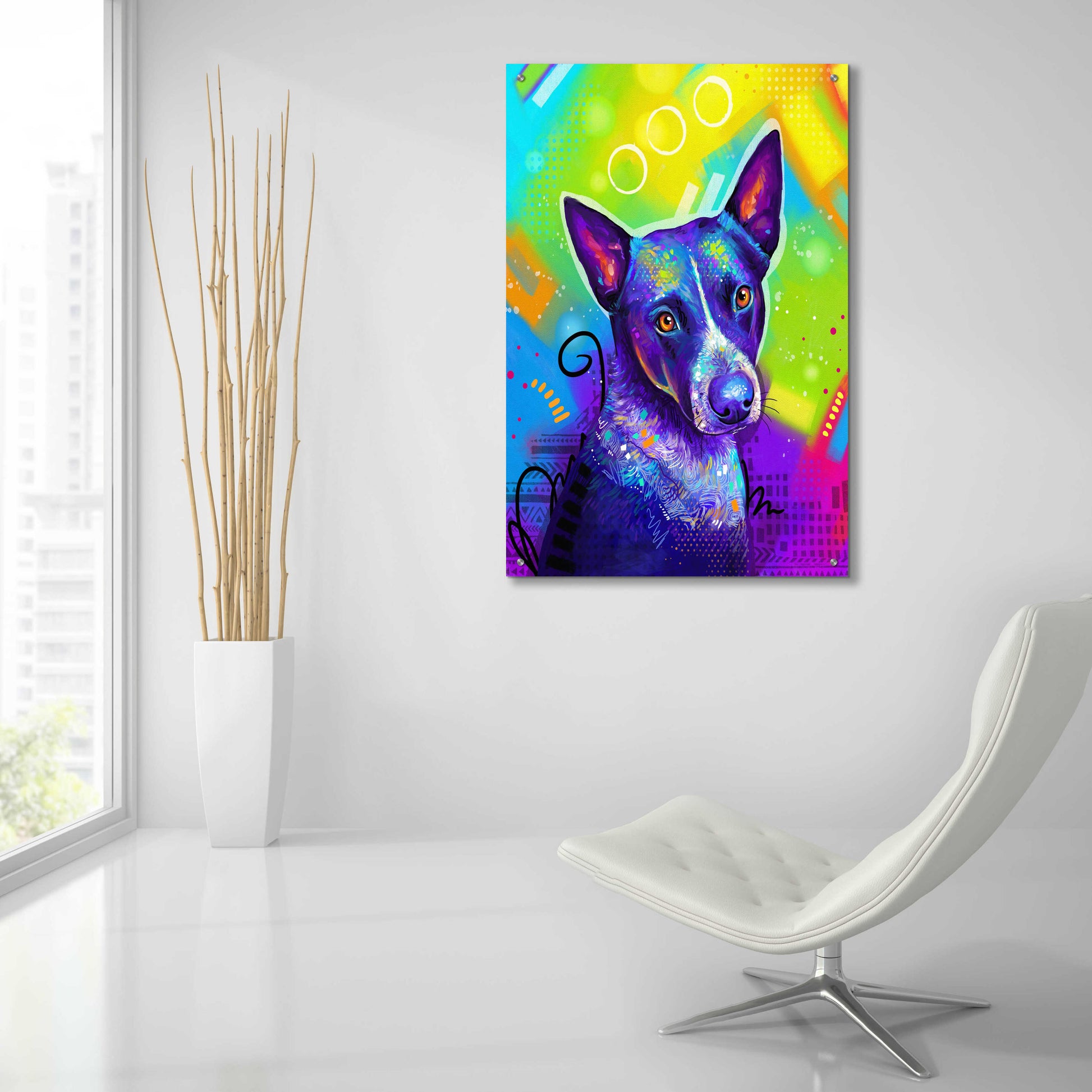 Epic Art 'Pop Art Australian Cattle Dog' by Furbaby Affiliates, Acrylic Glass Wall Art,24x36