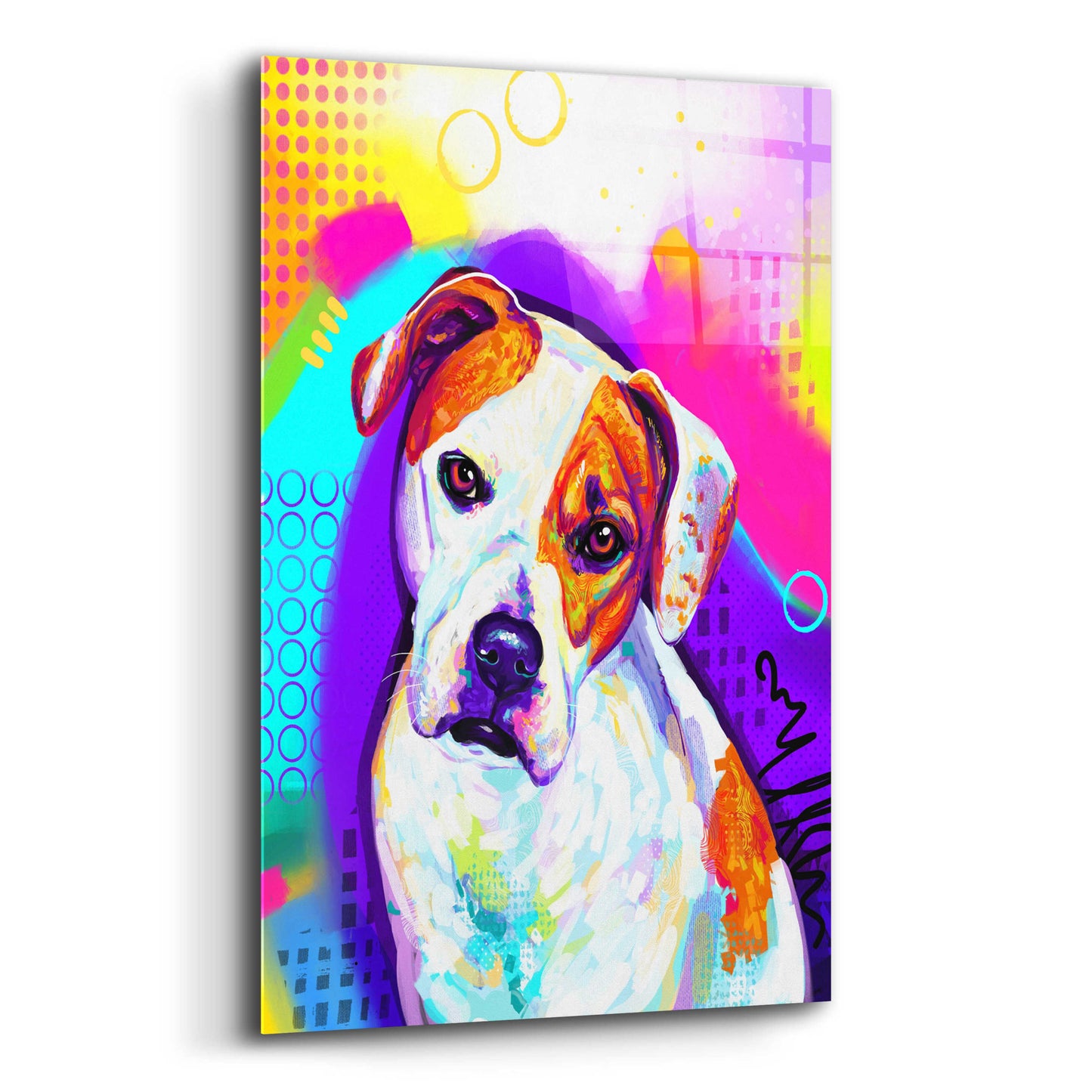 Epic Art 'Pop Art American Bulldog' by Furbaby Affiliates, Acrylic Glass Wall Art,12x16