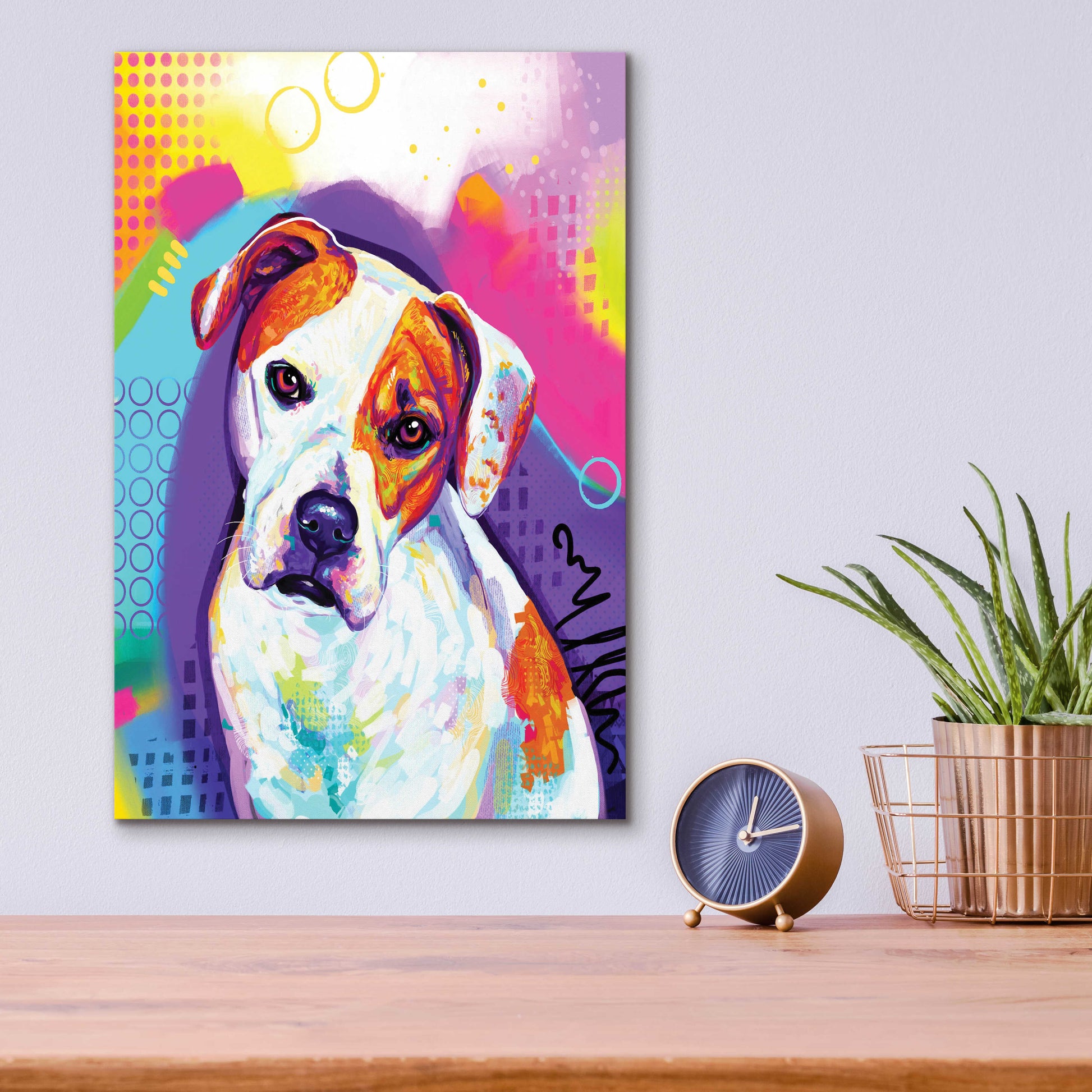 Epic Art 'Pop Art American Bulldog' by Furbaby Affiliates, Acrylic Glass Wall Art,12x16