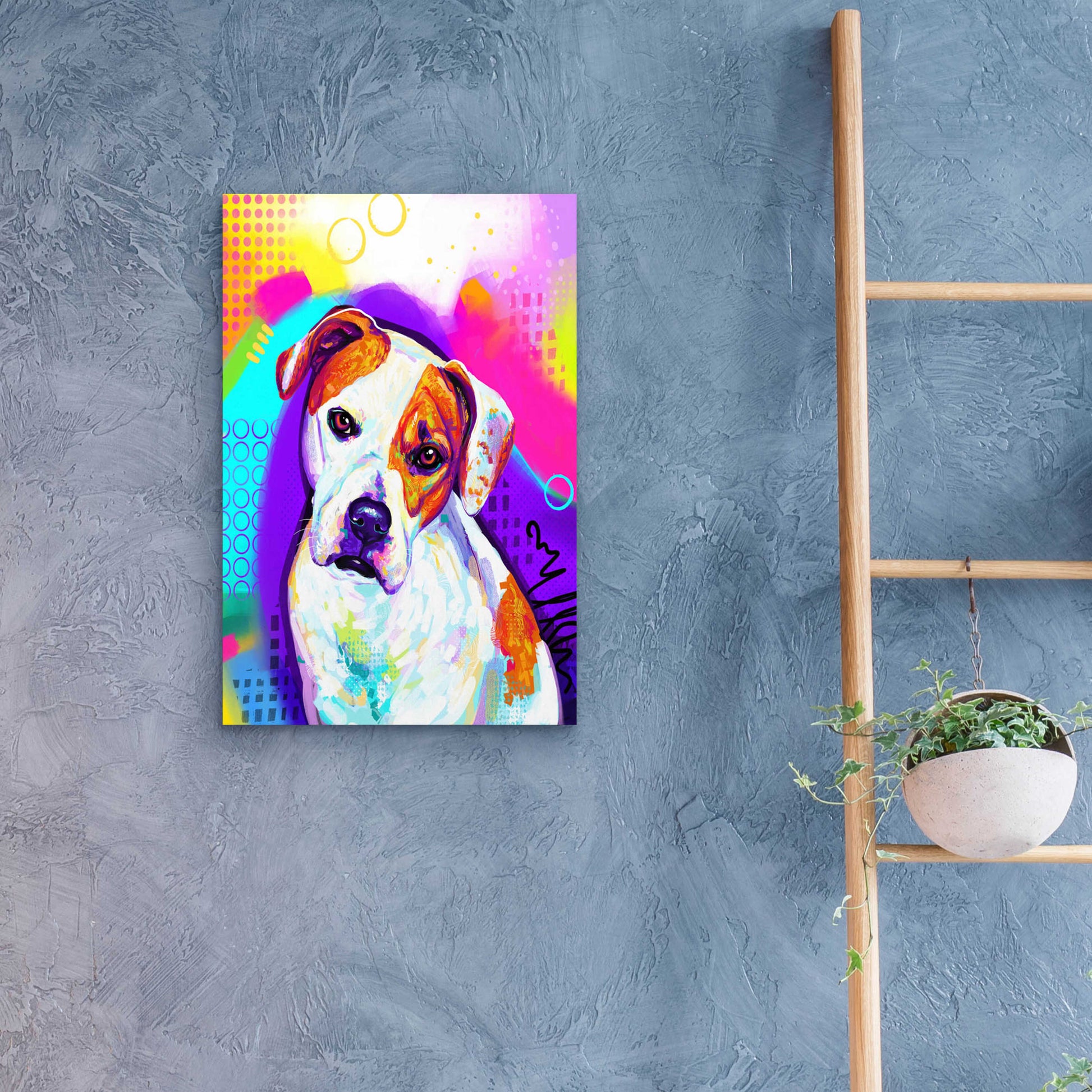 Epic Art 'Pop Art American Bulldog' by Furbaby Affiliates, Acrylic Glass Wall Art,16x24