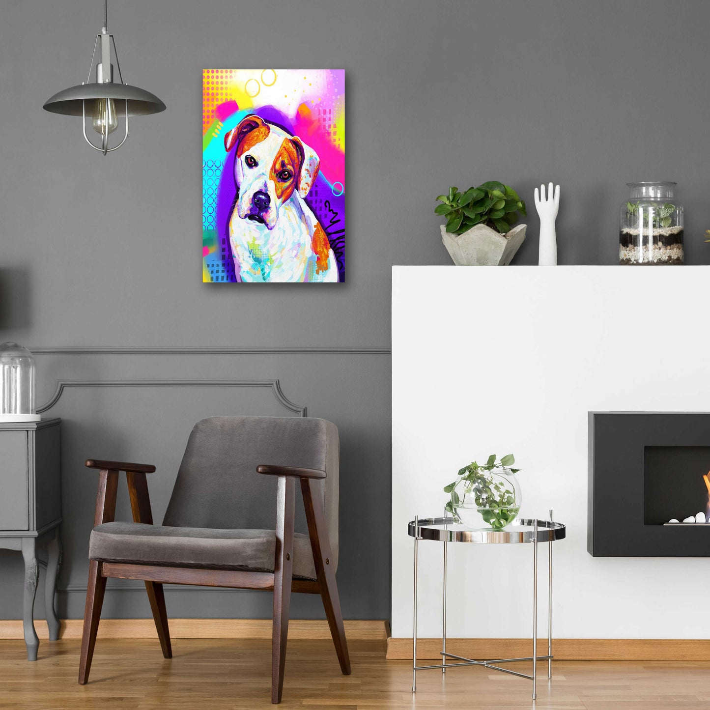 Epic Art 'Pop Art American Bulldog' by Furbaby Affiliates, Acrylic Glass Wall Art,16x24