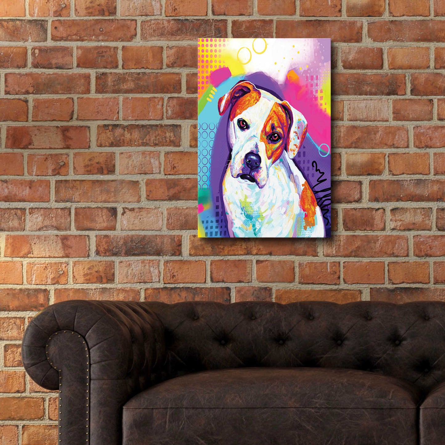 Epic Art 'Pop Art American Bulldog' by Furbaby Affiliates, Acrylic Glass Wall Art,16x24