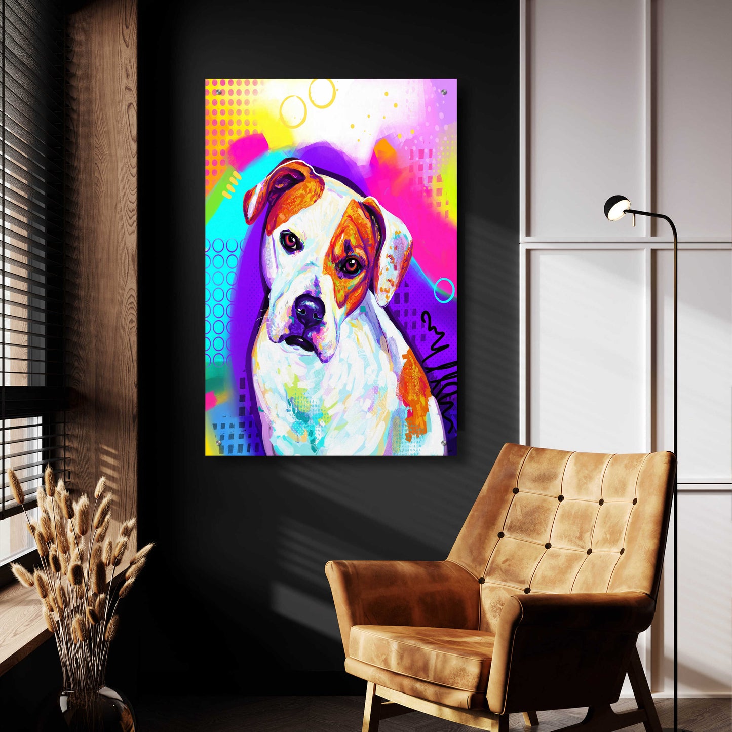 Epic Art 'Pop Art American Bulldog' by Furbaby Affiliates, Acrylic Glass Wall Art,24x36