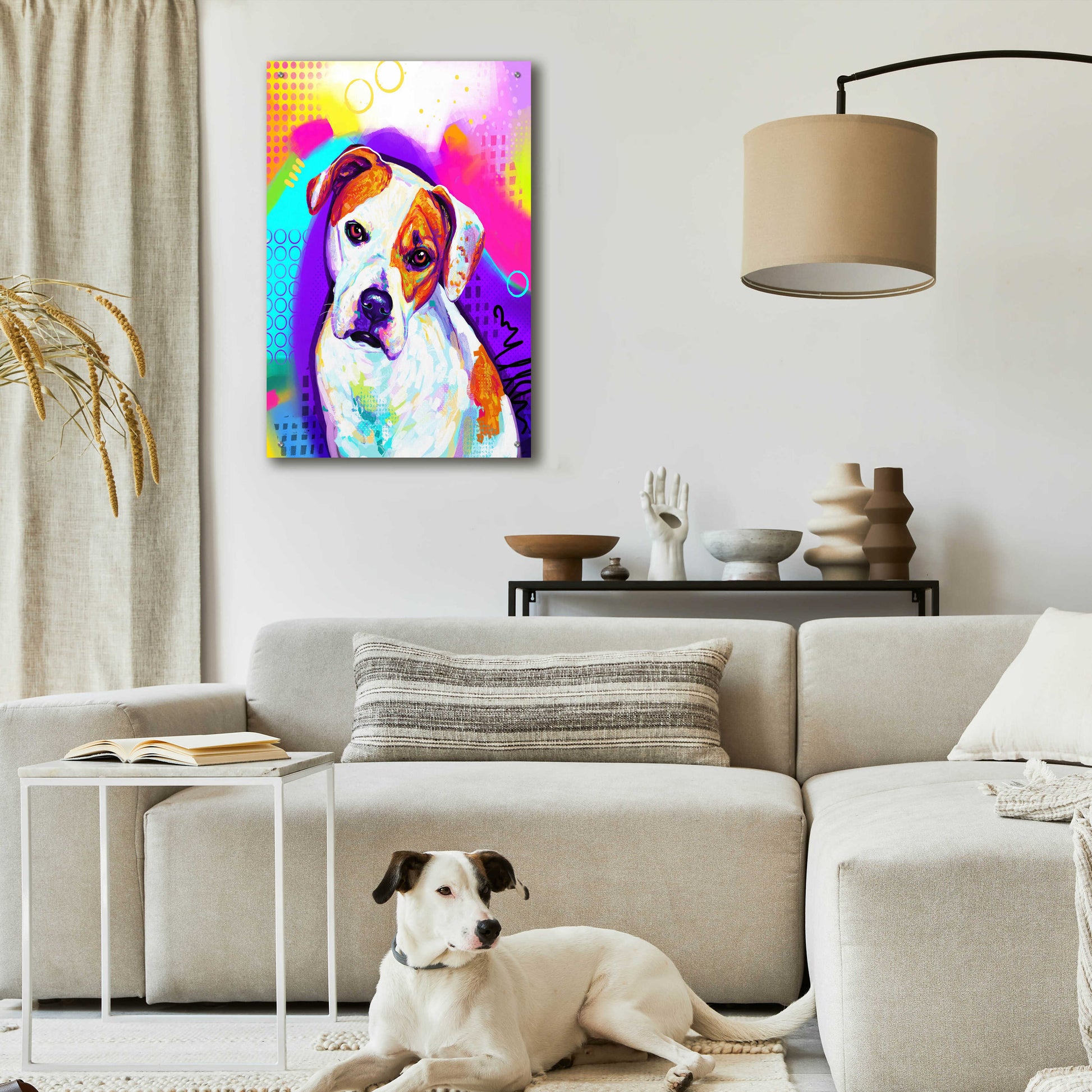 Epic Art 'Pop Art American Bulldog' by Furbaby Affiliates, Acrylic Glass Wall Art,24x36