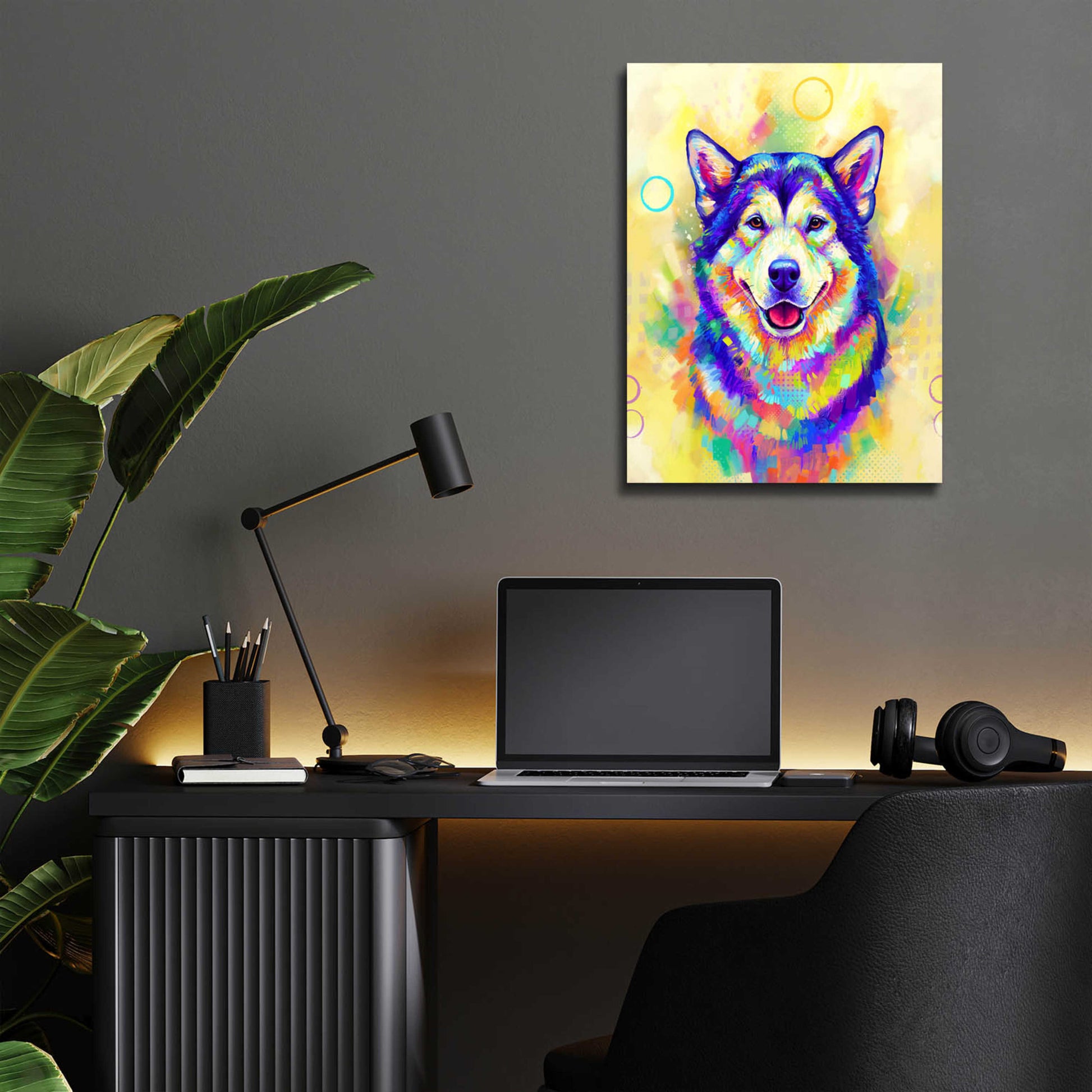 Epic Art 'Pop Art Alaskan Malamute' by Furbaby Affiliates, Acrylic Glass Wall Art,12x16