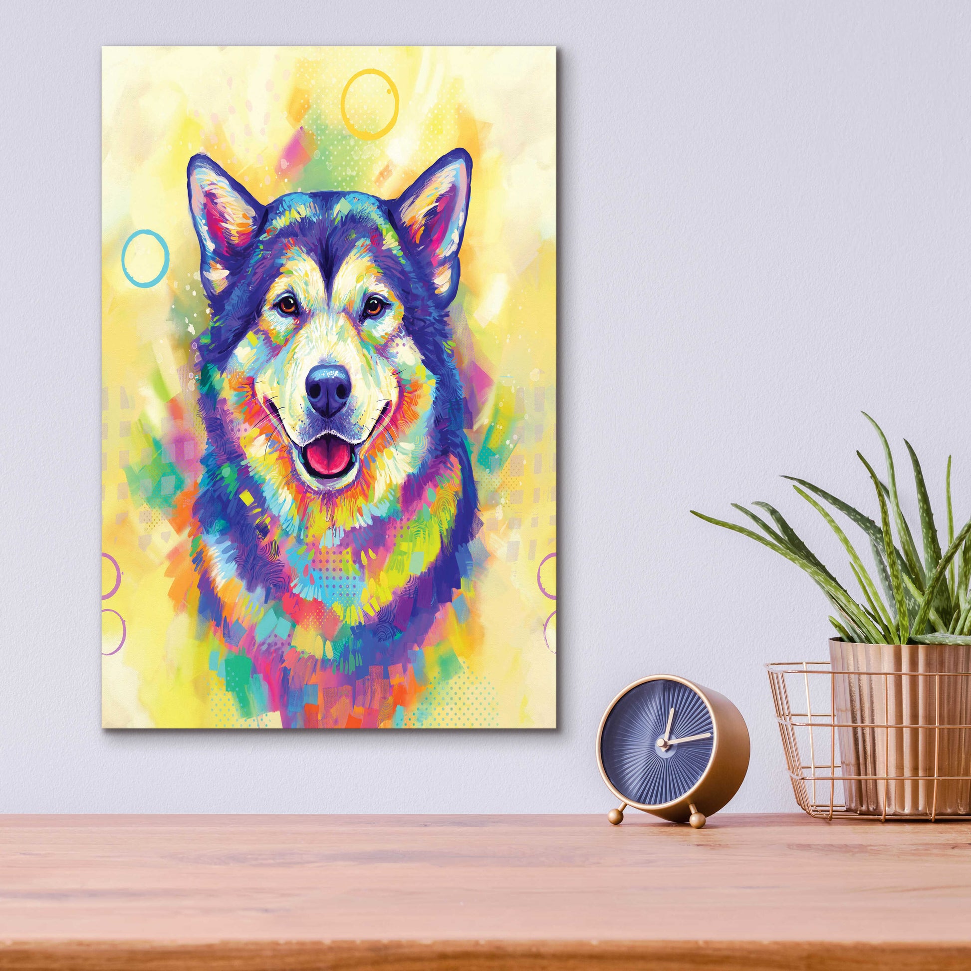 Epic Art 'Pop Art Alaskan Malamute' by Furbaby Affiliates, Acrylic Glass Wall Art,12x16